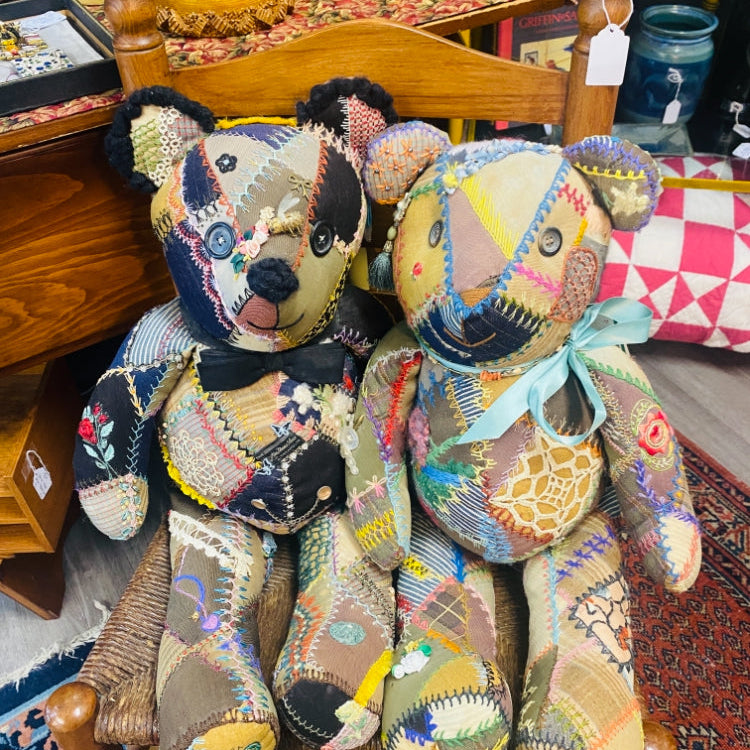 HAPPINESS IS A CRAZY QUILT TEDDY BEAR