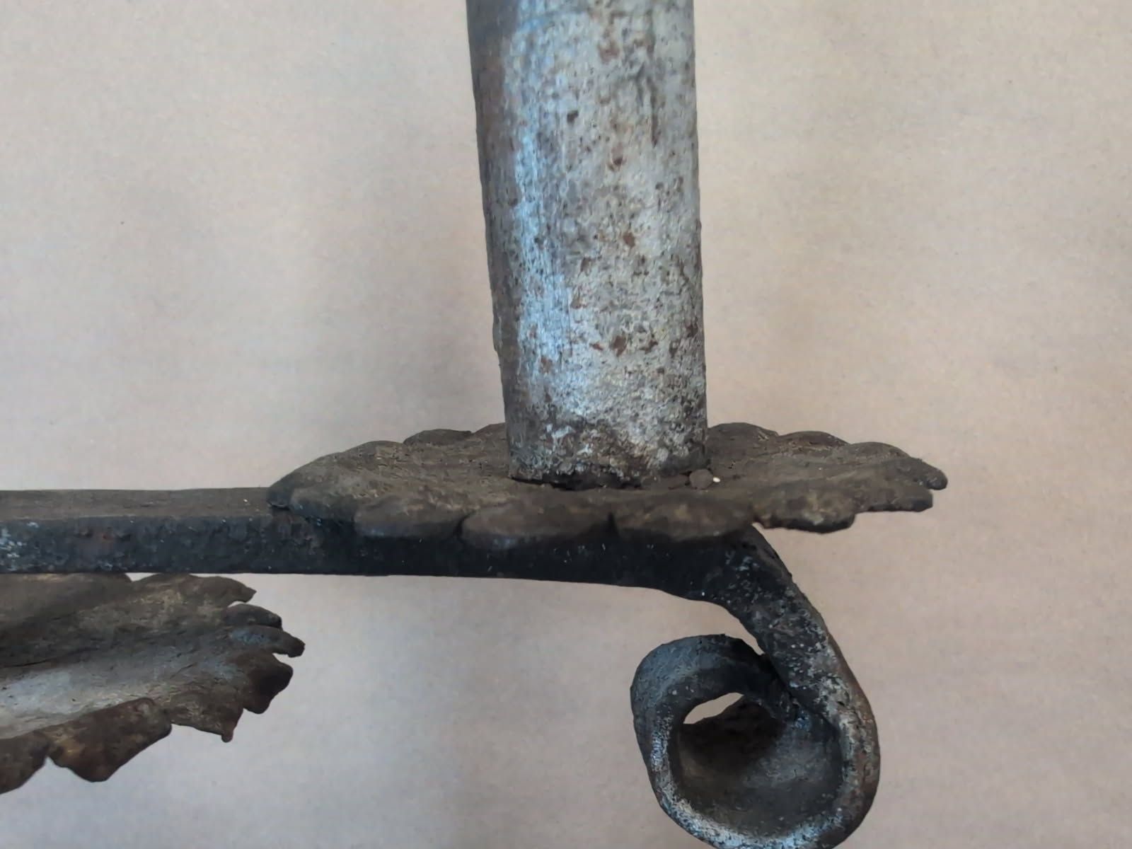 Large Gothic antique double candlestick
