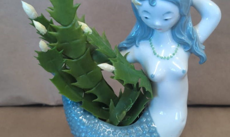Vintage Ceramic Mermaid Planter