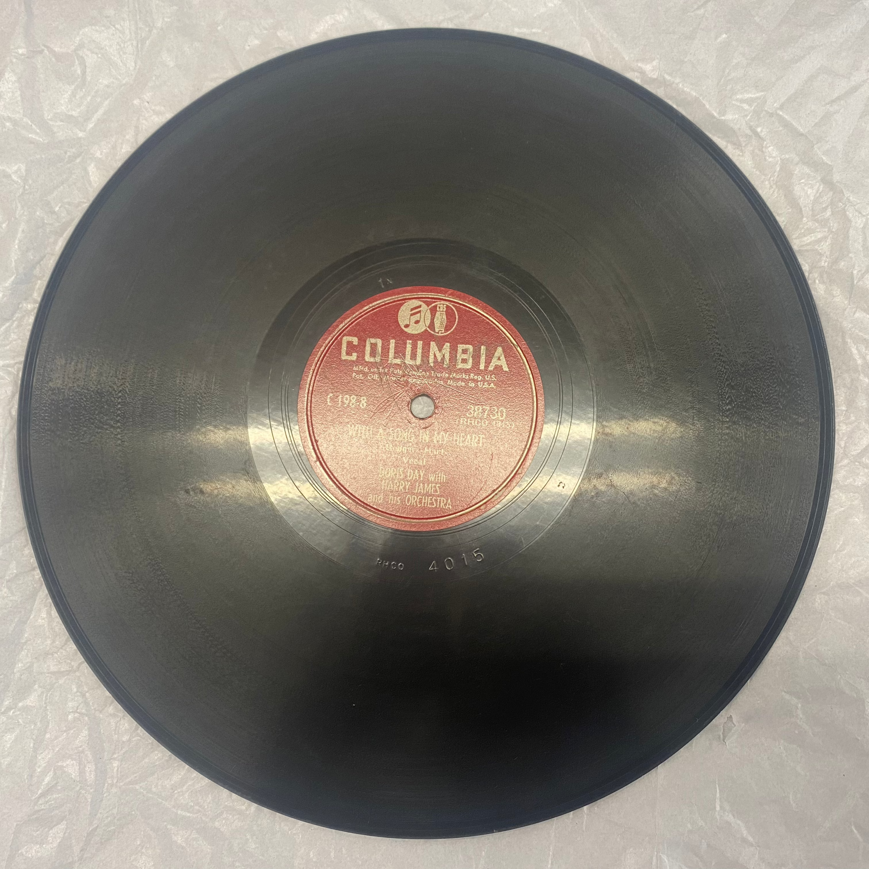 autographed Harry James 78 rpm