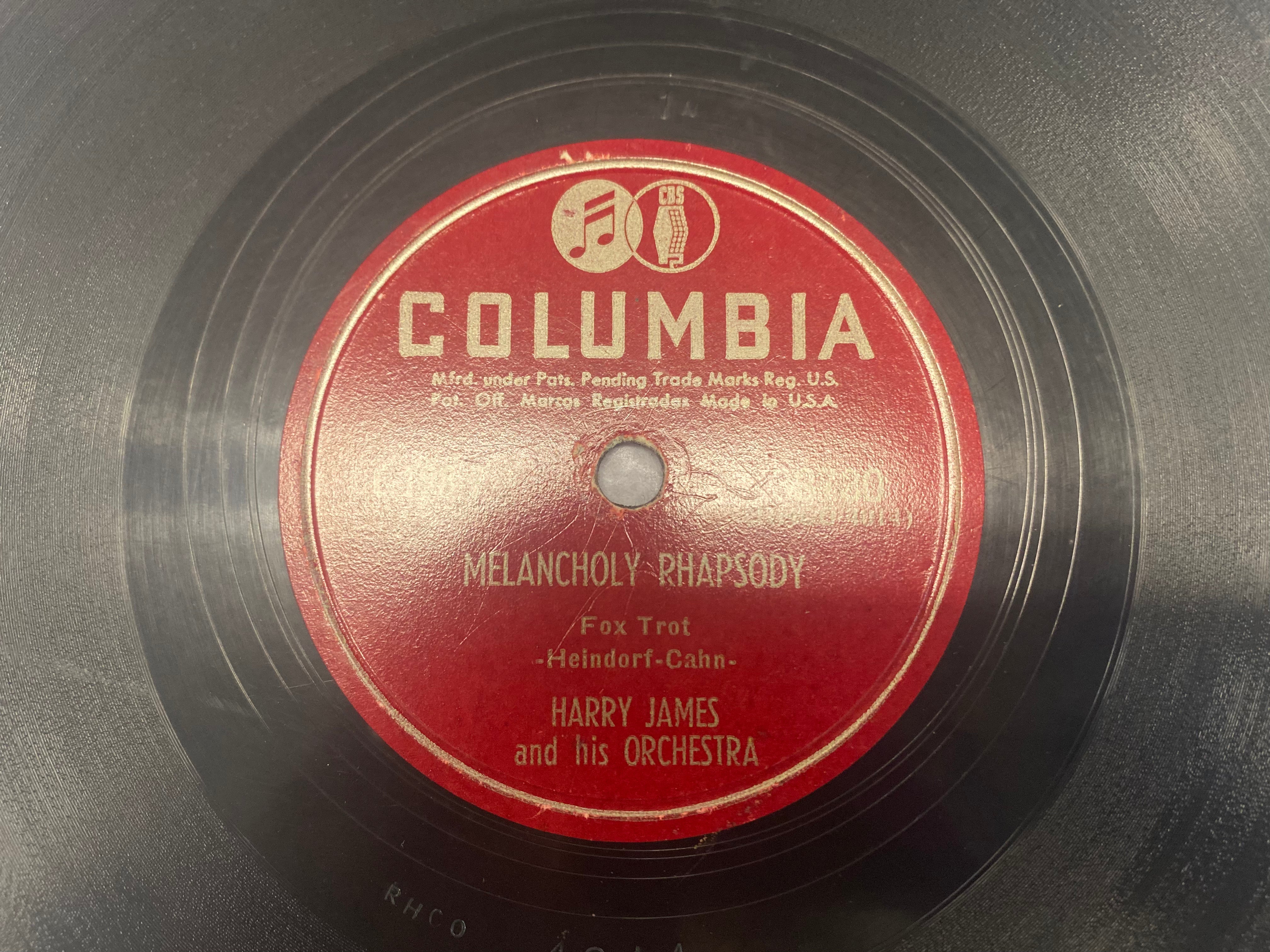 autographed Harry James 78 rpm