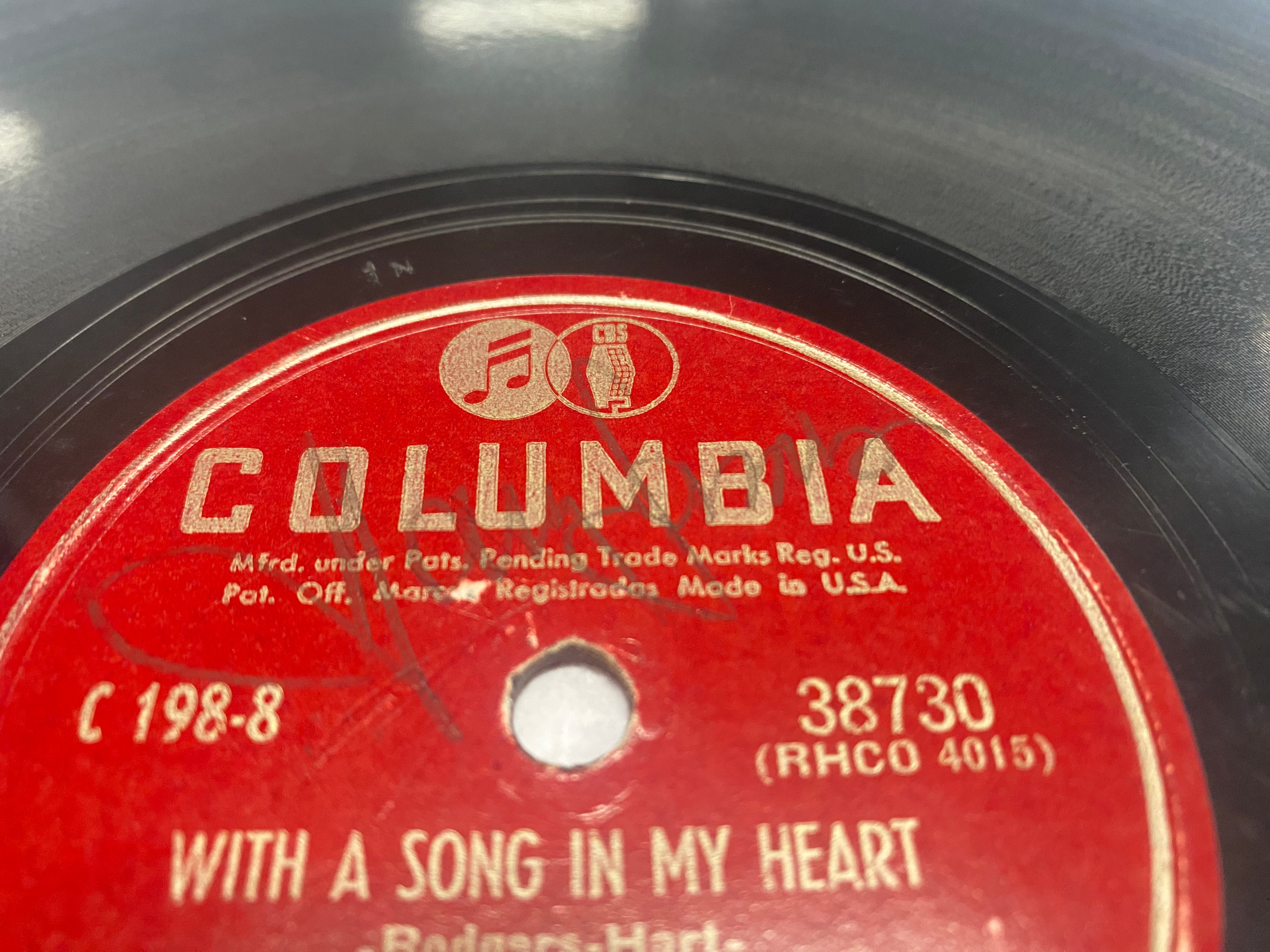 autographed Harry James 78 rpm