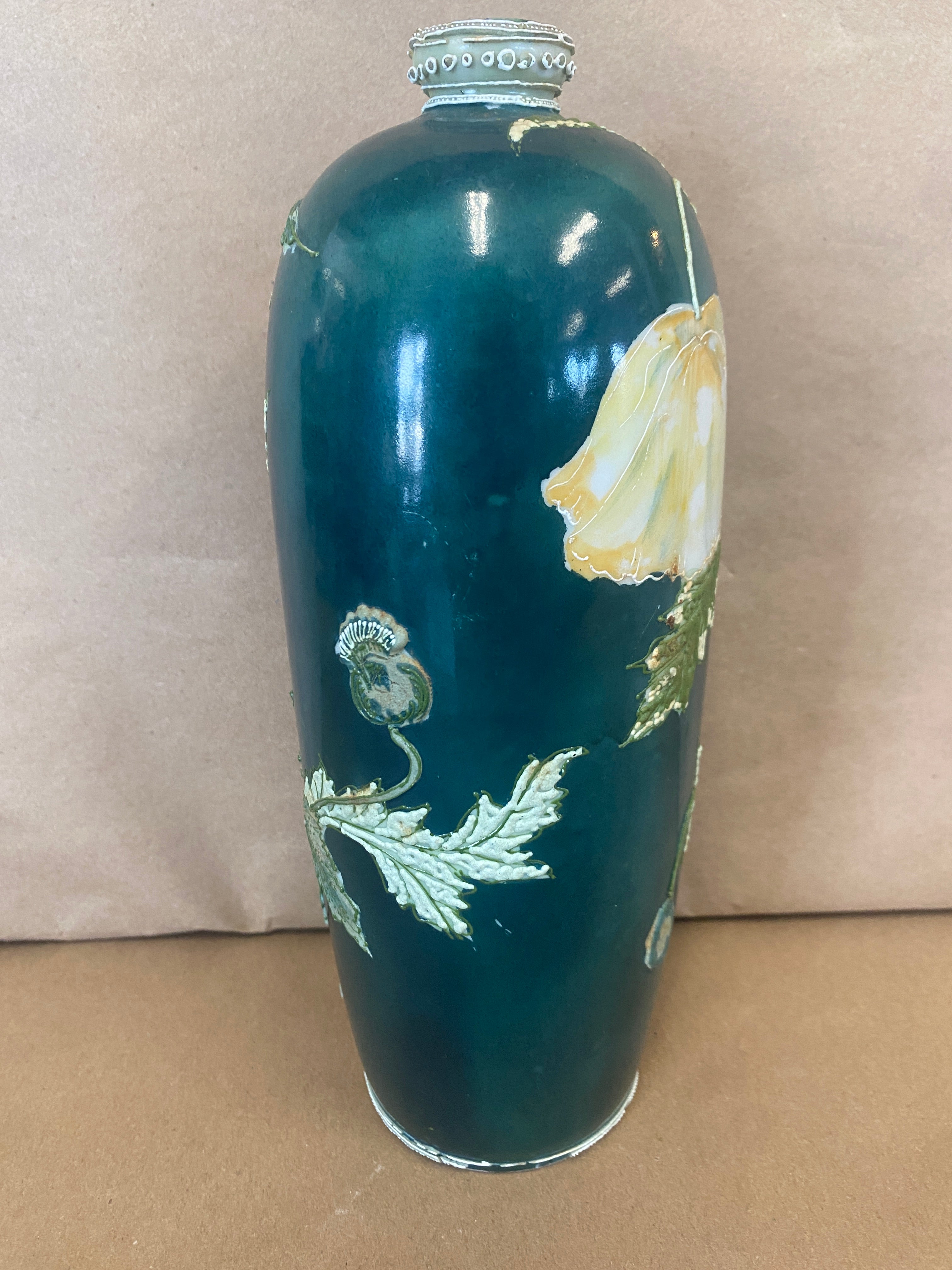 Japanese Moriage, Floral Vase, Antique vase