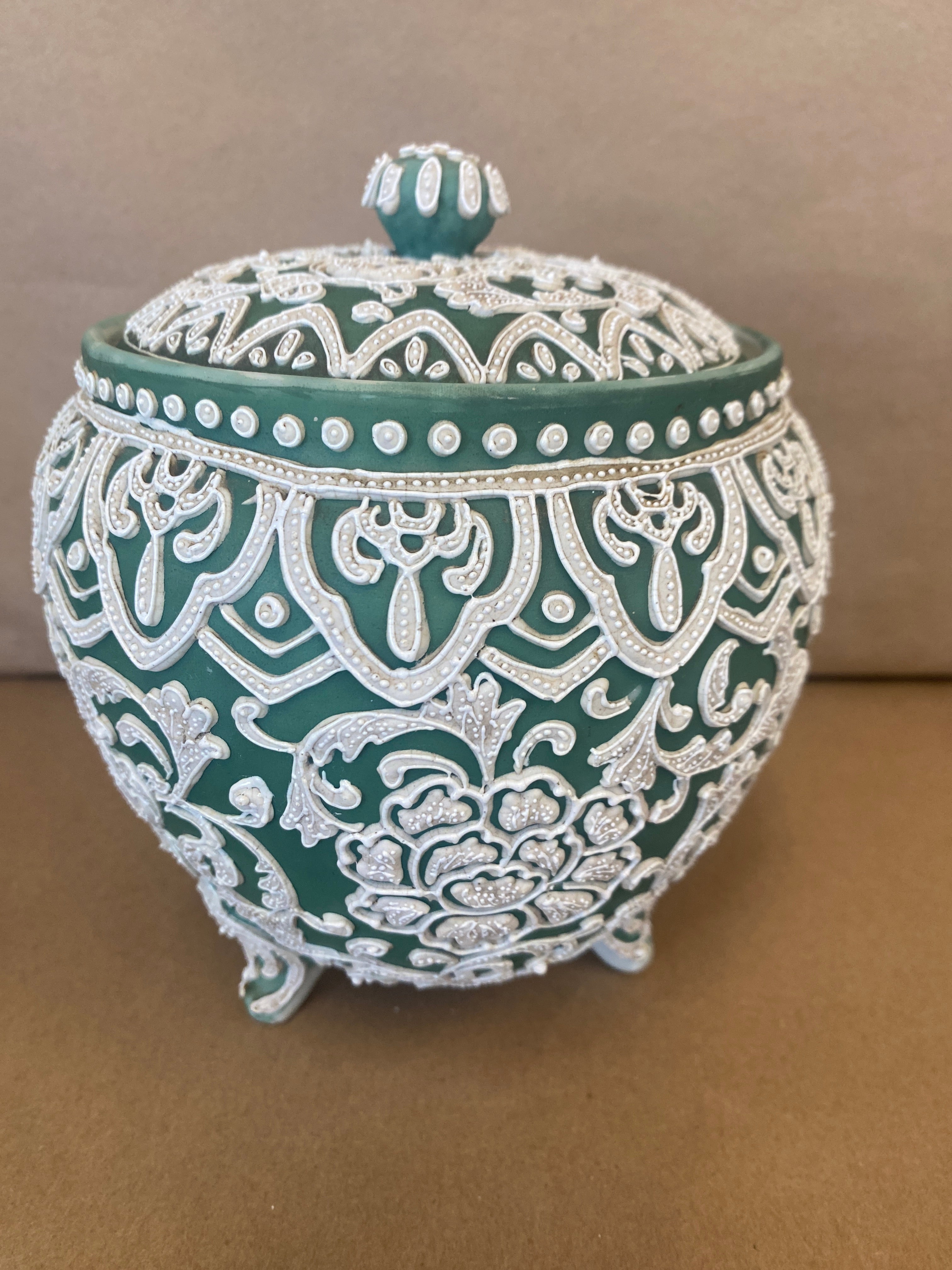 Japanese Moriage, Antique Biscuit Jar