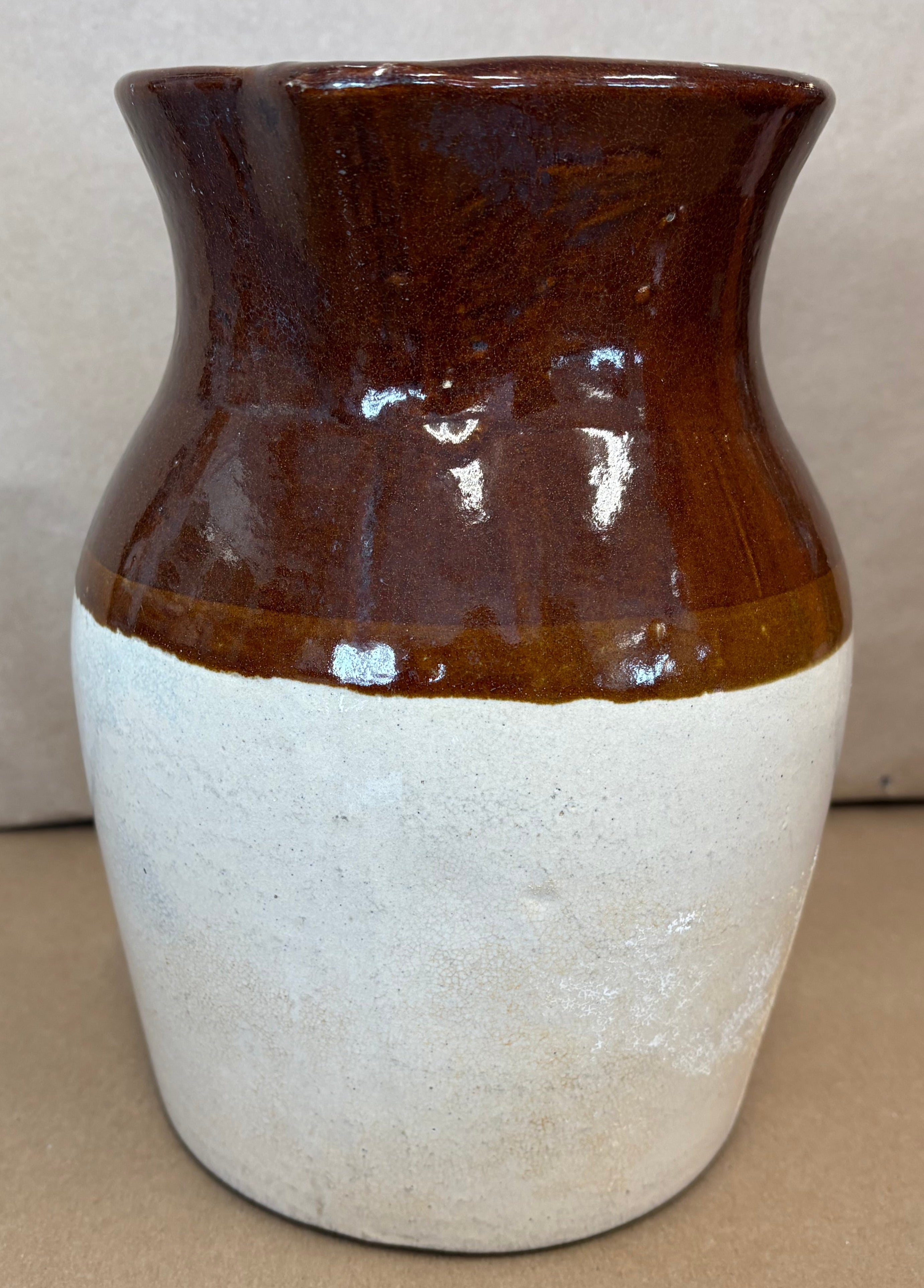 Antique two-tone stoneware Cider Pitcher