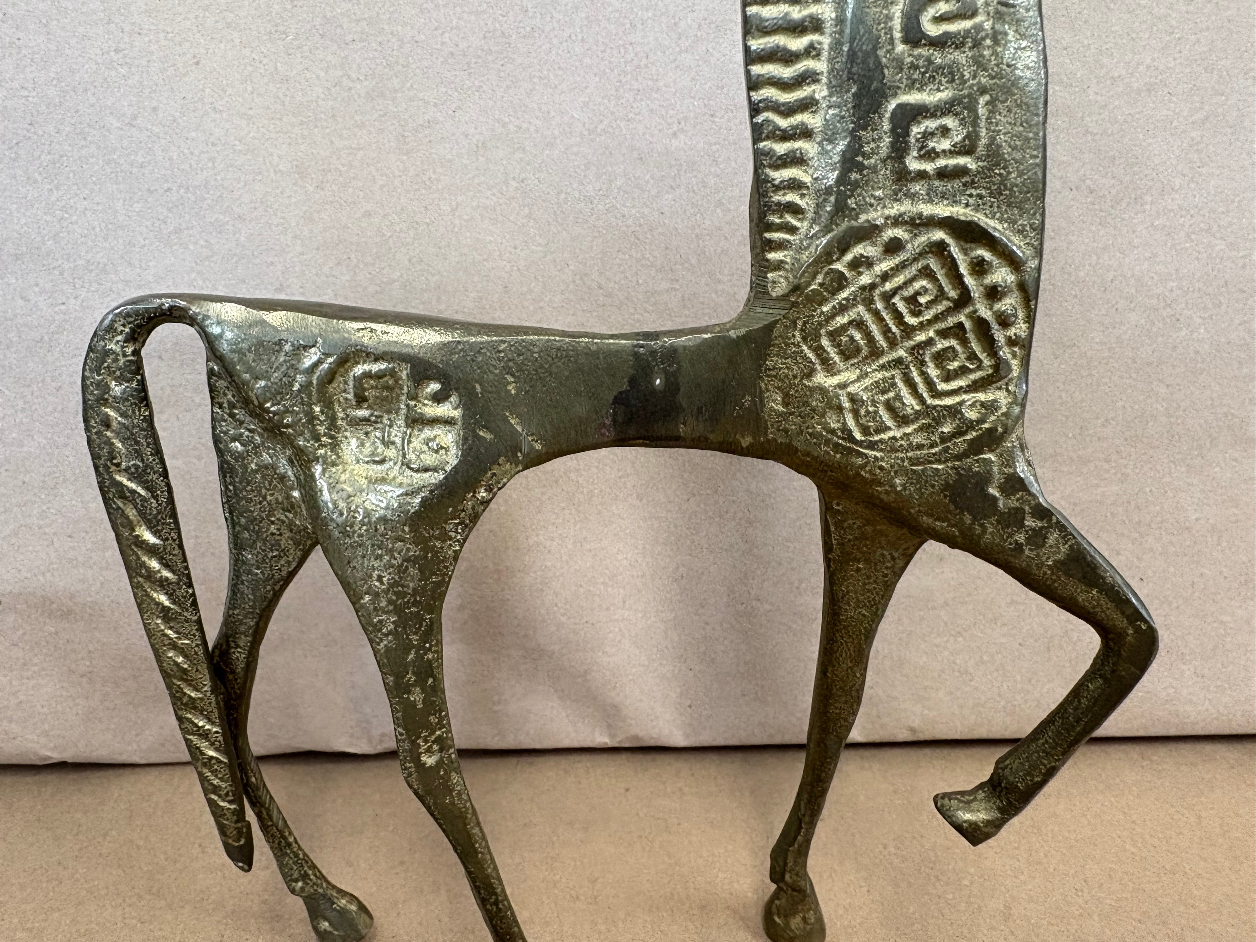 Vintage Bronze Etruscan Prancing Horse