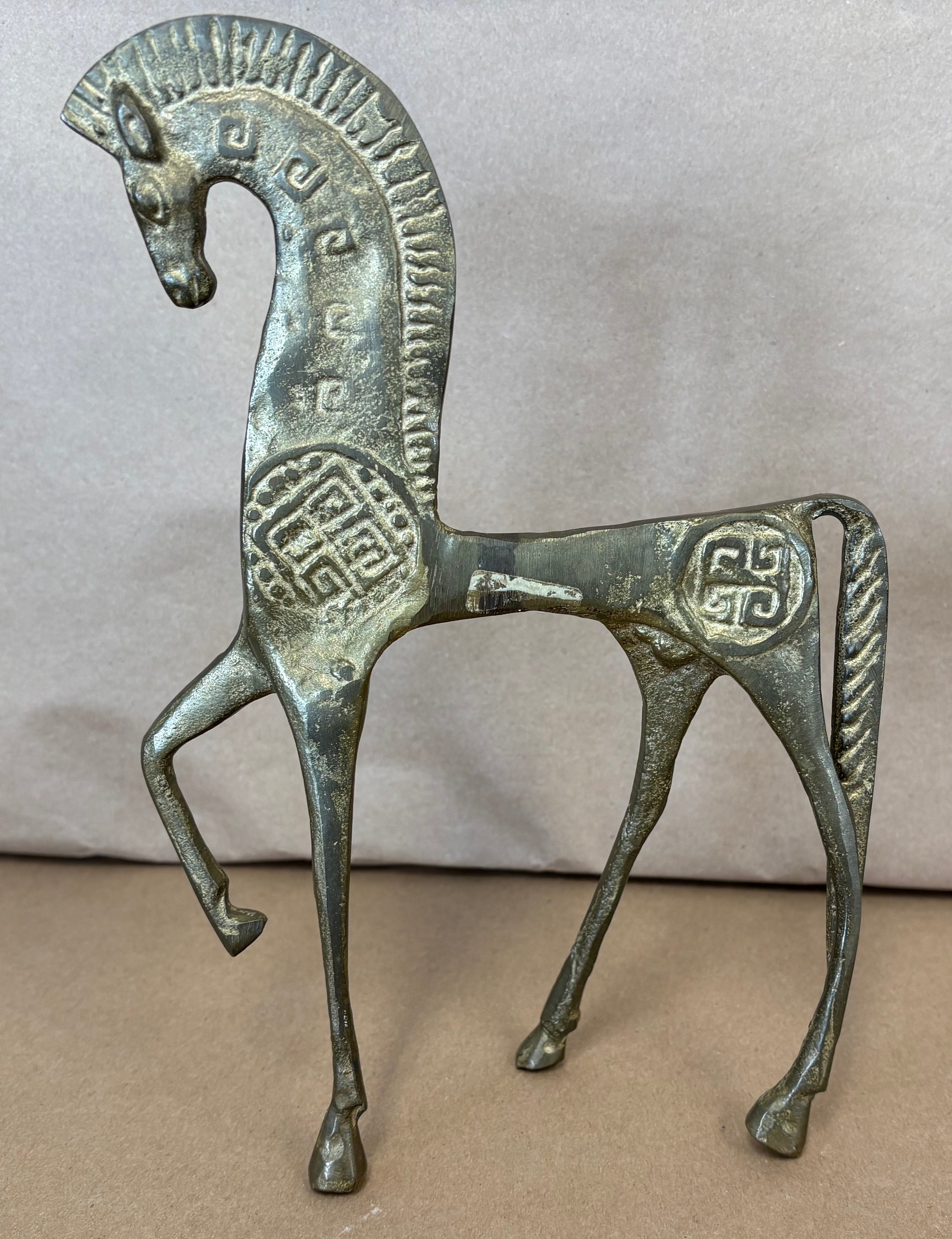 Vintage Bronze Etruscan Prancing Horse