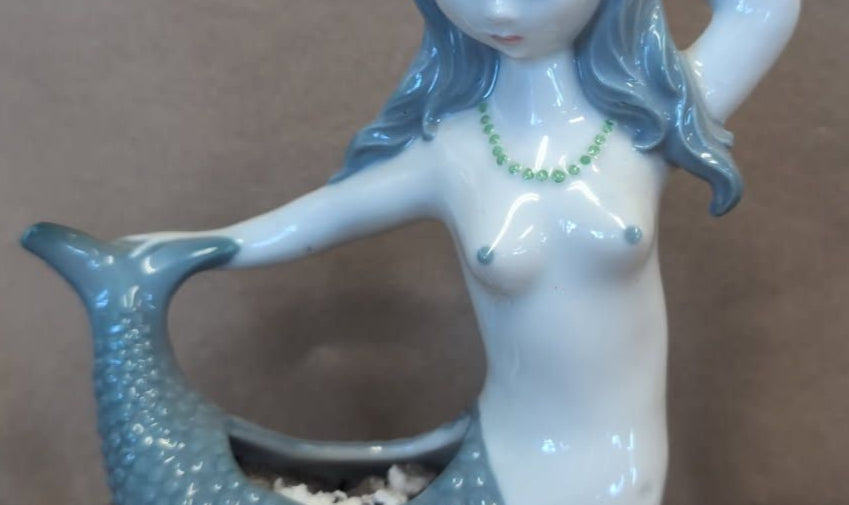 Vintage Ceramic Mermaid Planter