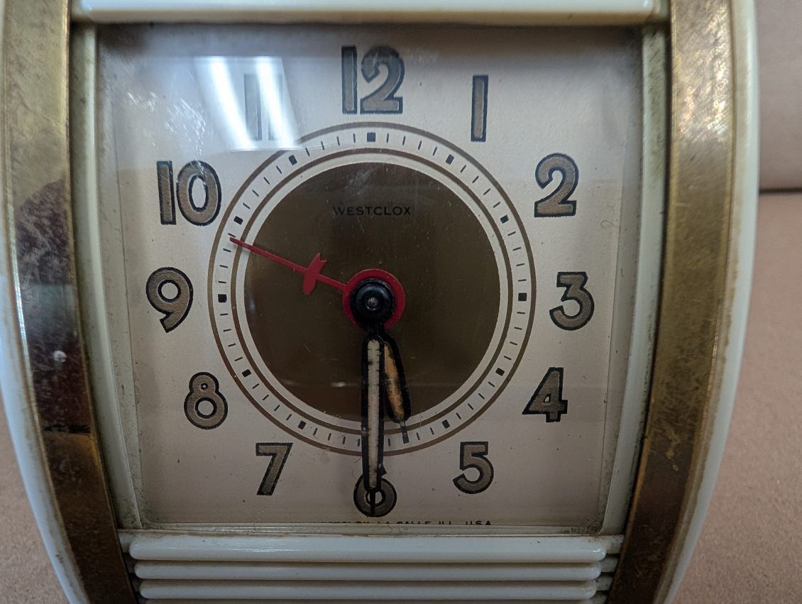 Vintage 1930's Westclox Travel Clock