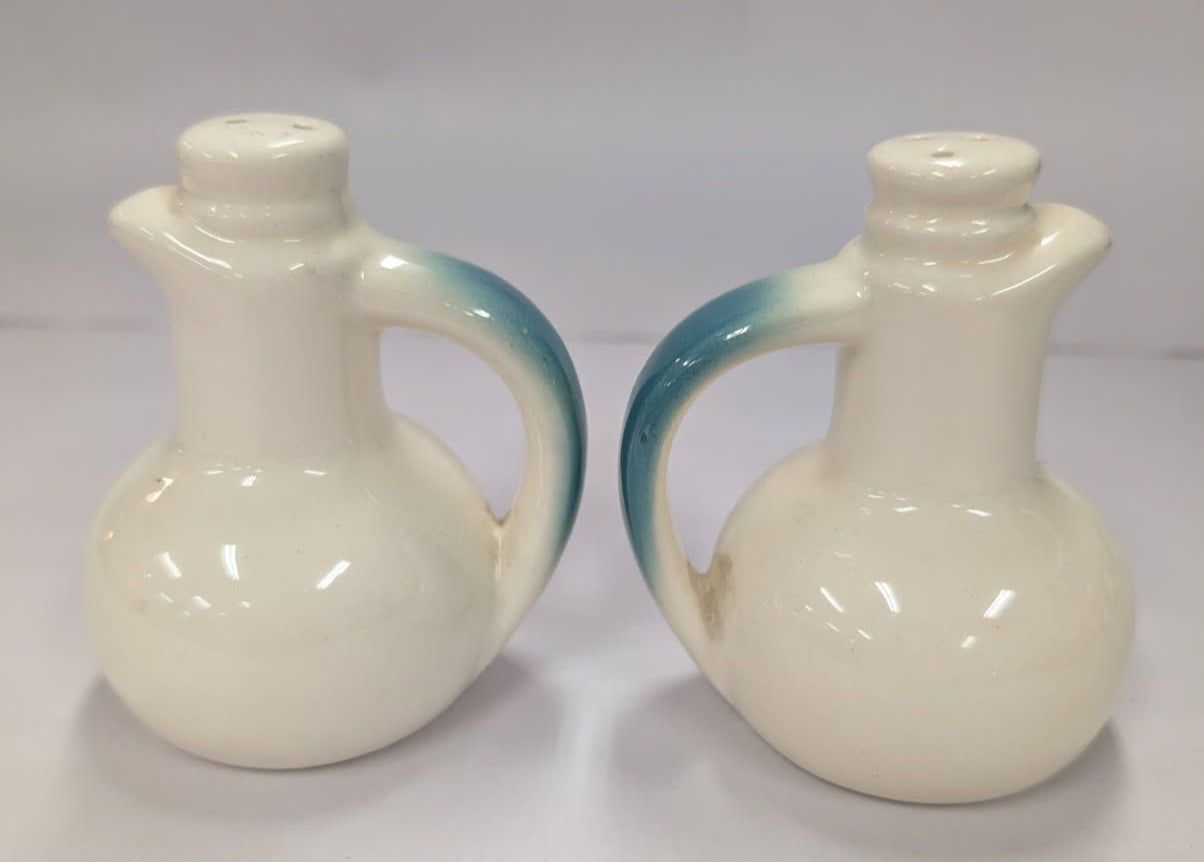 Ceramic mid-century aqua salt & pepper
