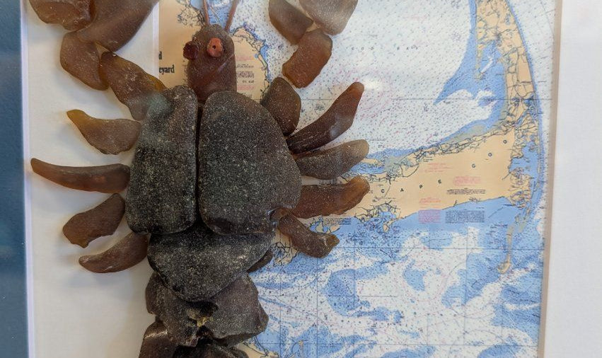Cape Cod Lobster Sea Glass creation wall hanger