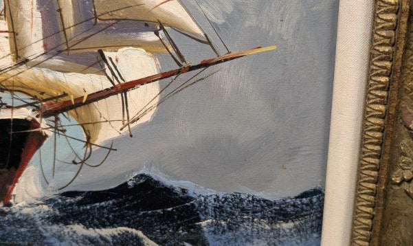 Ship on Rough Seas Oil Painting