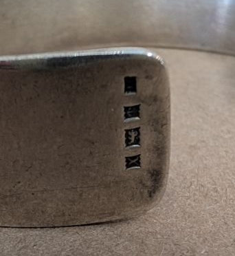 Sterling, Abalone, Mother of Pearl 1970's England cuff