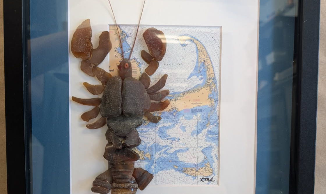 Cape Cod Lobster Sea Glass creation wall hanger