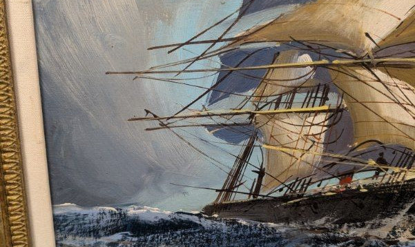 Ship on Rough Seas Oil Painting