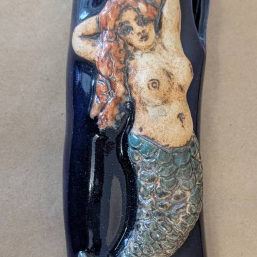 Pottery Mermaid Wall Sconce handmade