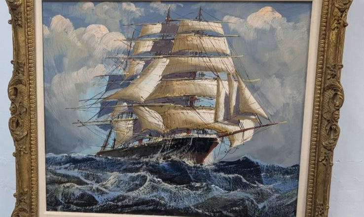 Ship on Rough Seas Oil Painting