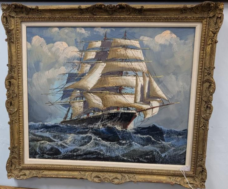 Ship on Rough Seas Oil Painting