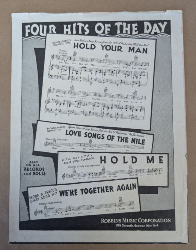 Sweetheart Darlin Peg of My heart Marion Davies sheet music