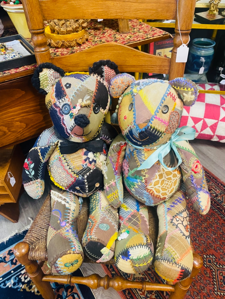 HAPPINESS IS A CRAZY QUILT TEDDY BEAR