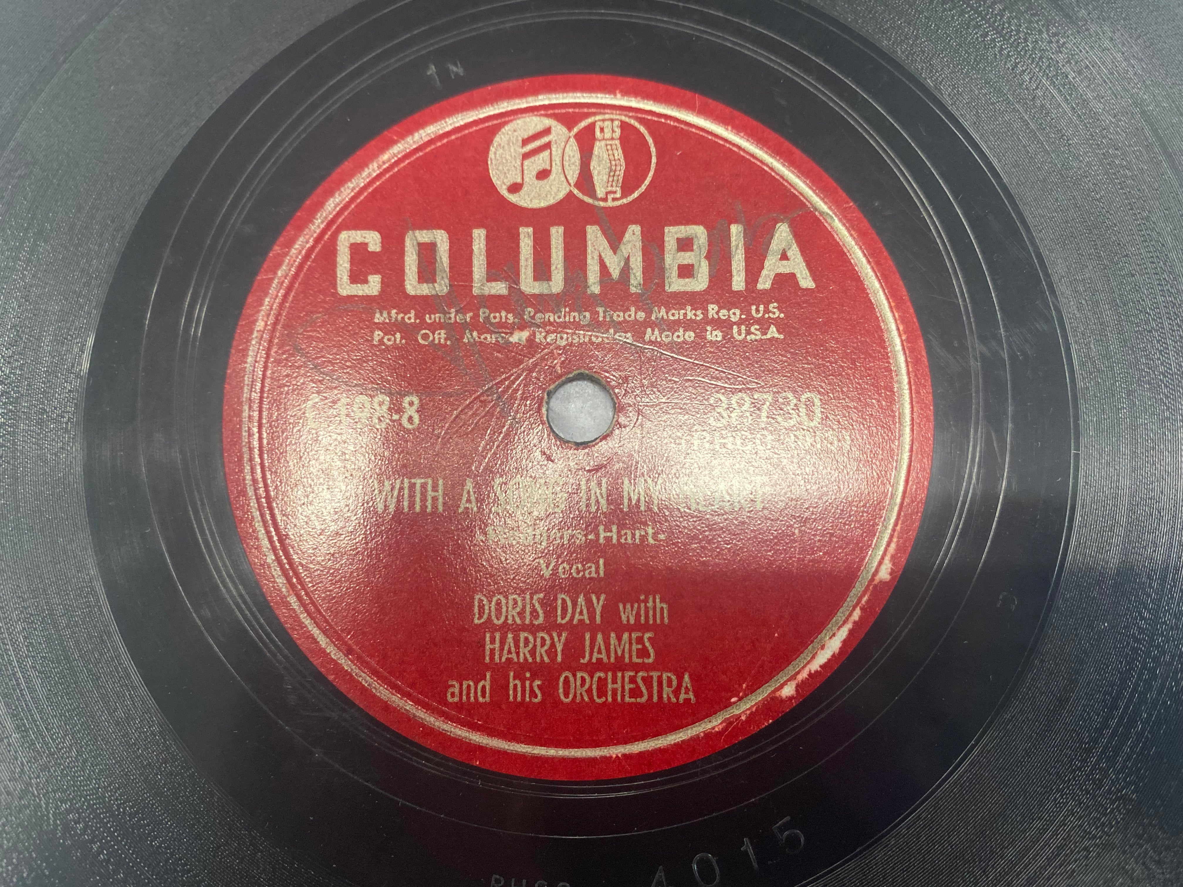 autographed Harry James 78 rpm