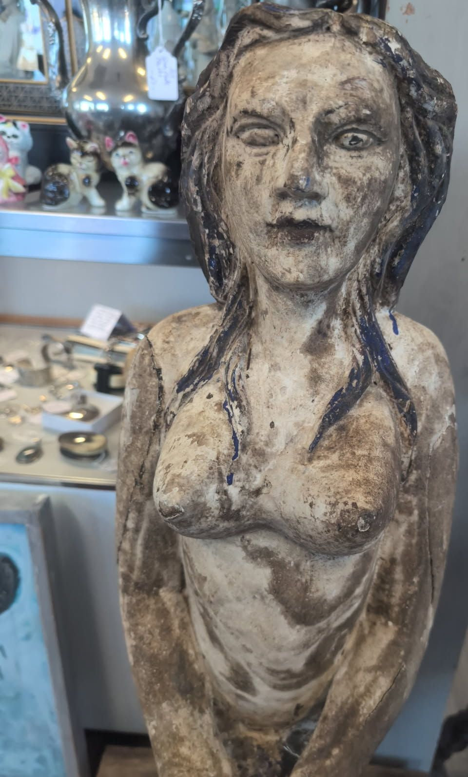 45" tall Wood Mermaid Ship Figurehead