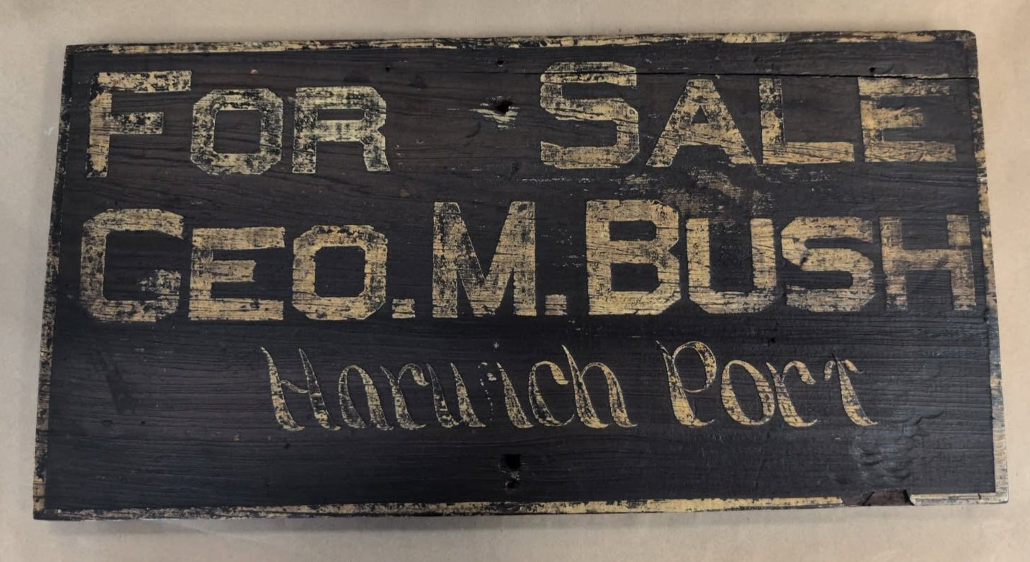 Antique Wood Painted Sign "For Sale Geo. Bush Harwich Port"