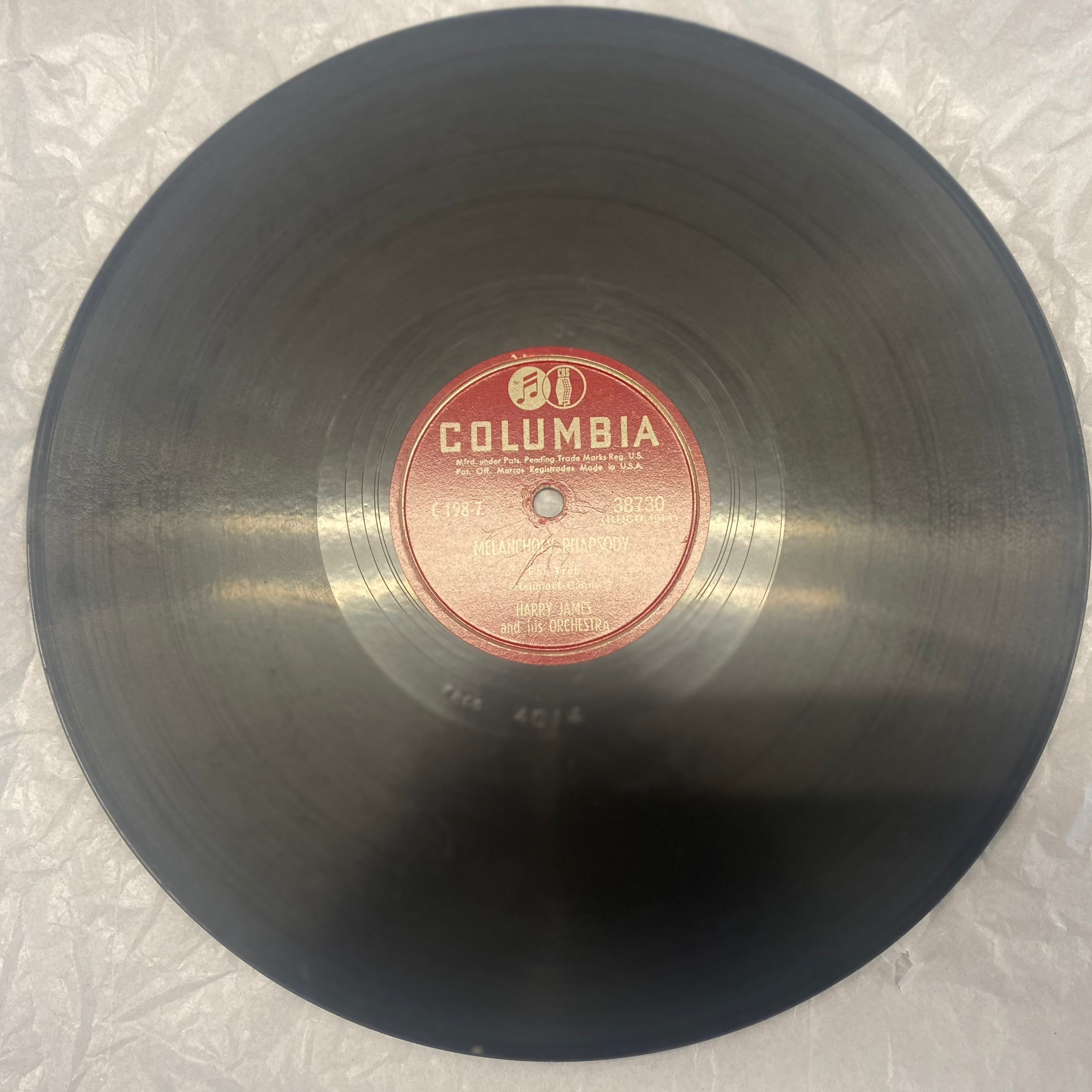 autographed Harry James 78 rpm