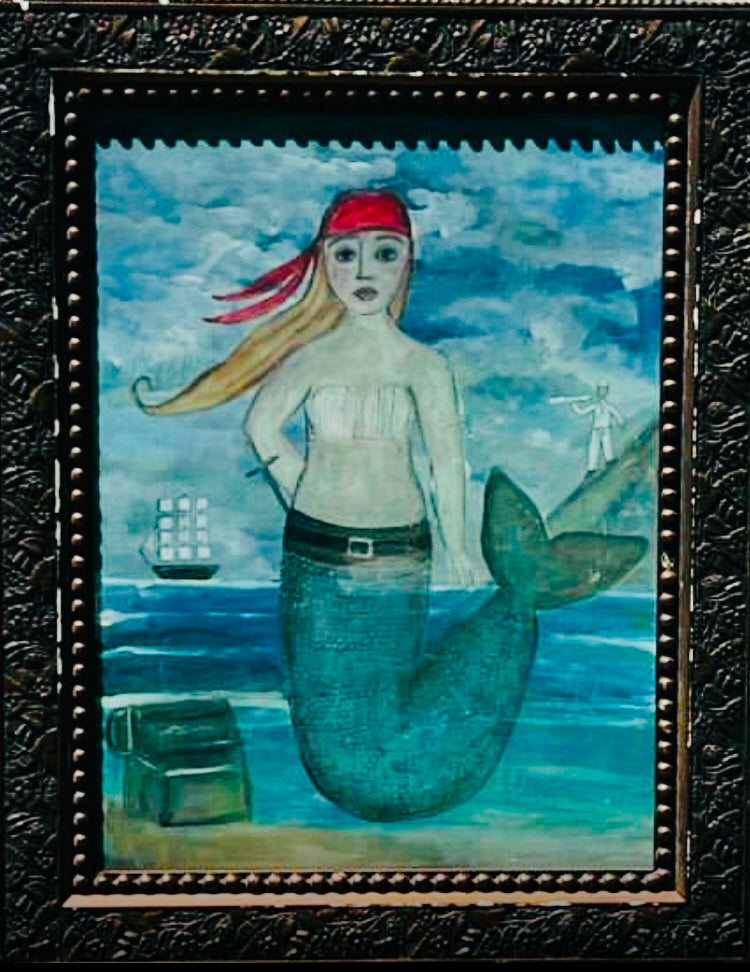 Mermaid fold art painting