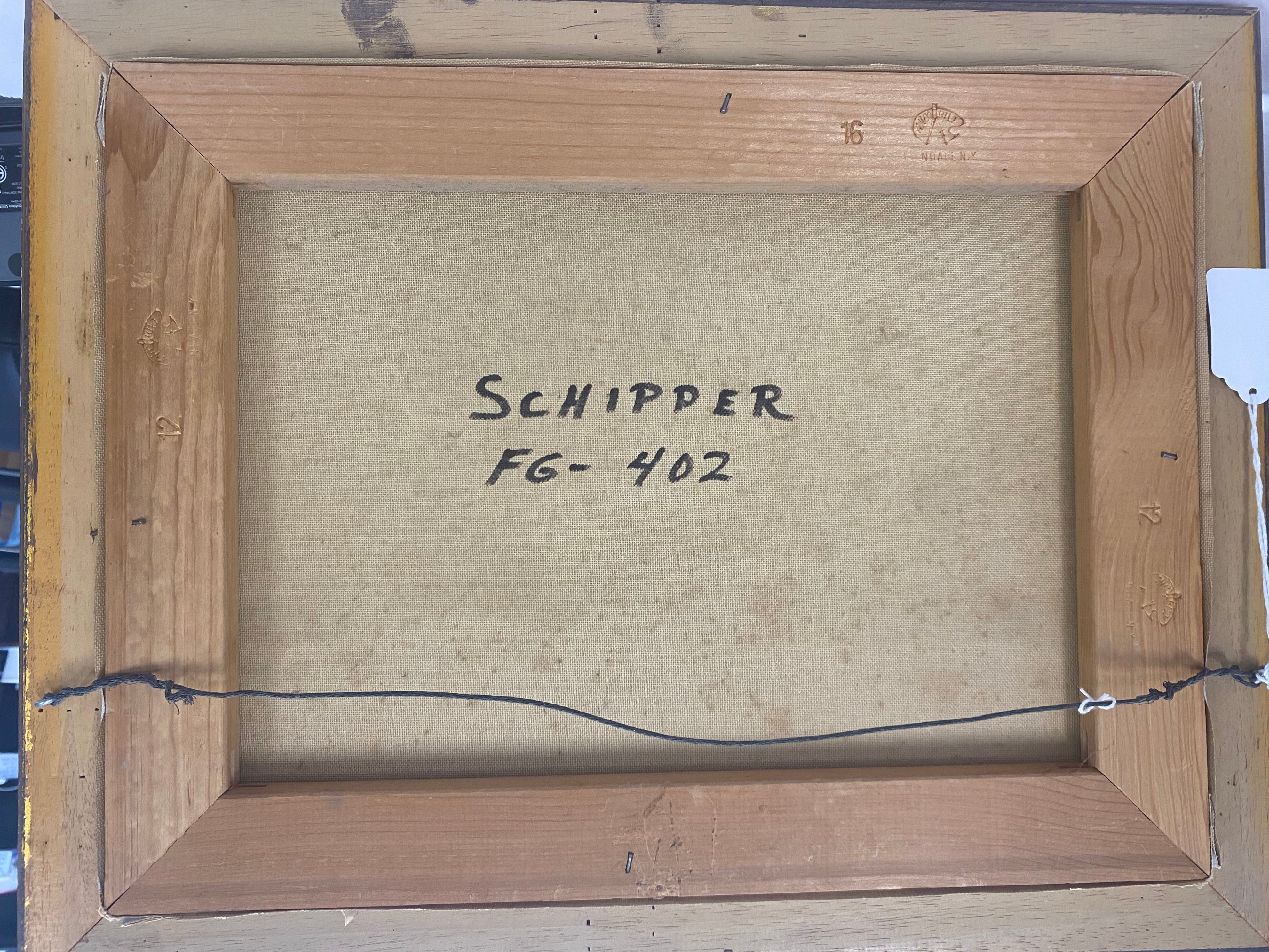 vintage oil painting , rolling ocean waves Artist Schipper , coastal new England