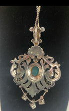 vintage jewelry, sterling silver, green onyx, austro-hungarian, 19th century