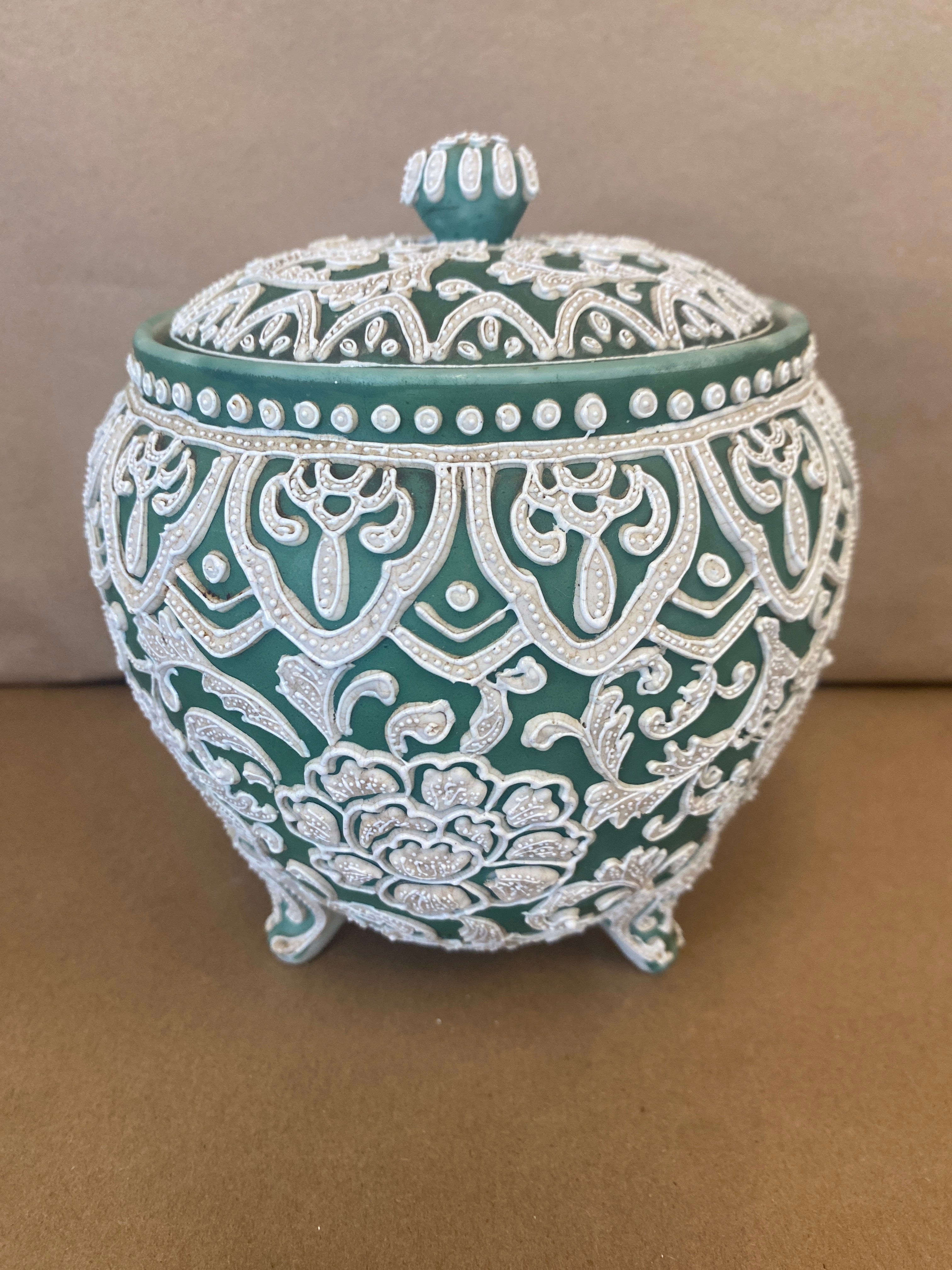 Japanese Moriage, Antique Biscuit Jar
