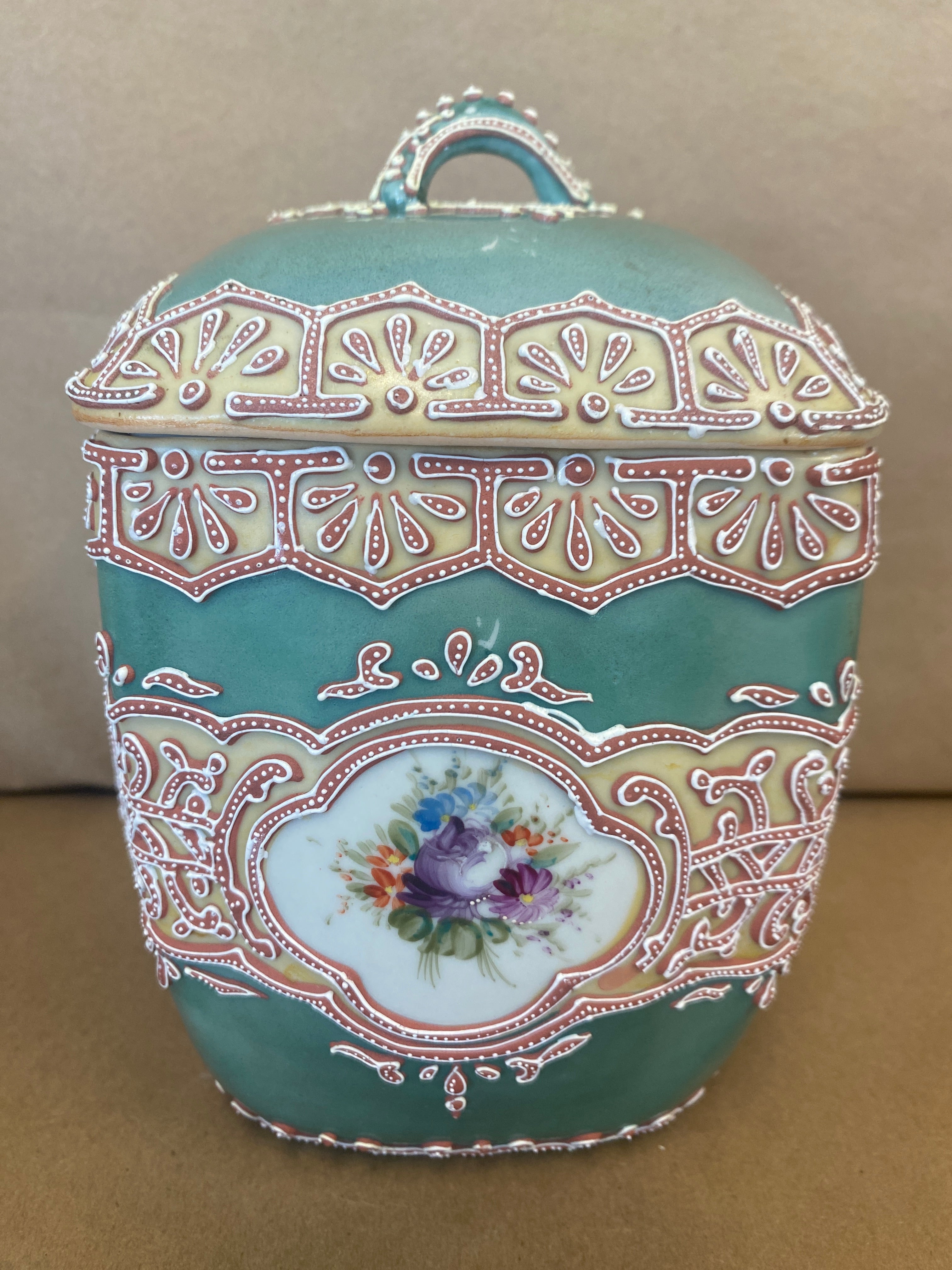 Japanese Moriage, Antique Biscuit Jar