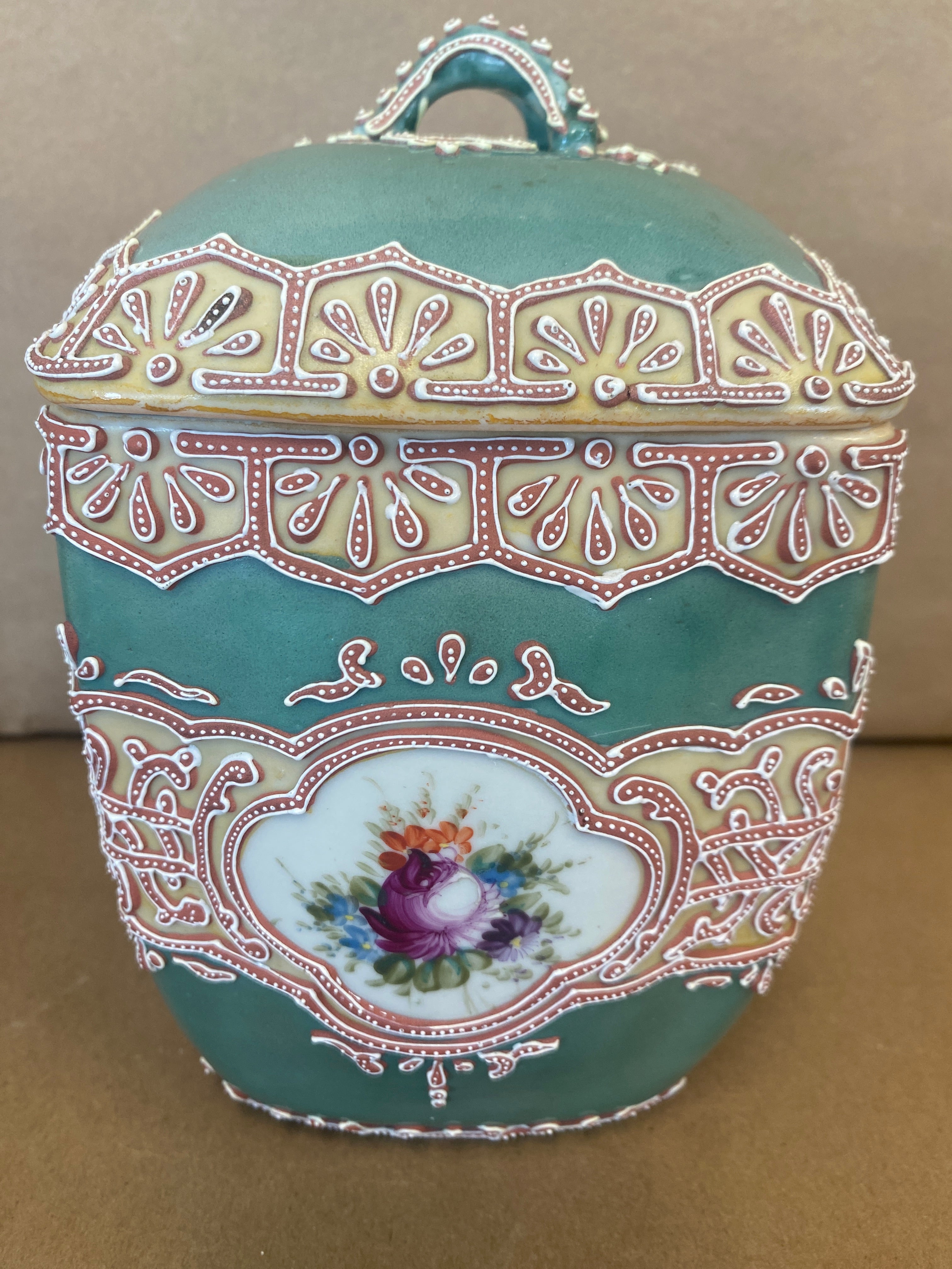 Japanese Moriage, Antique Biscuit Jar
