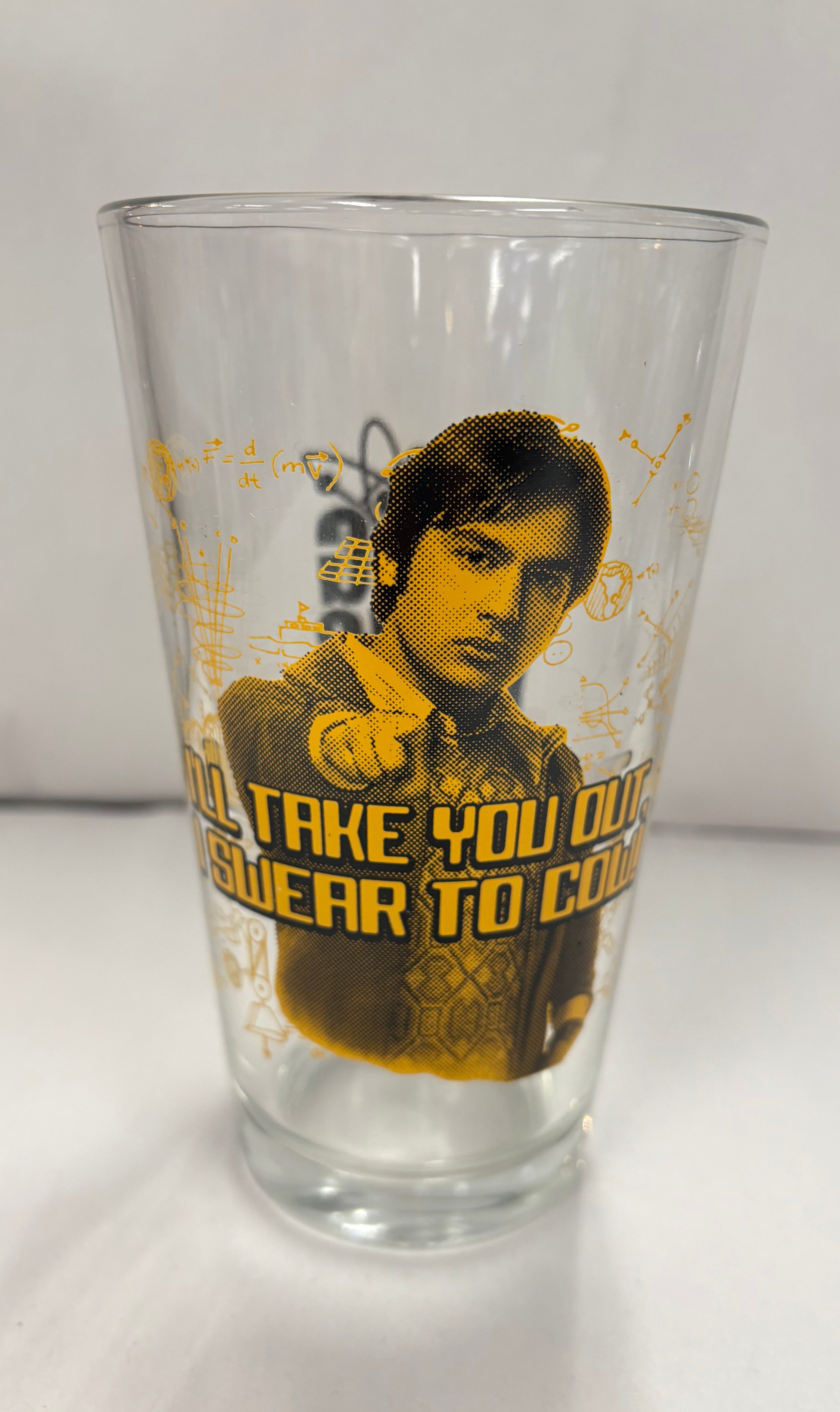 Set of 4 Big Bang Theory 16 oz glasses.