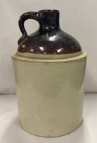 Vintage Whiskey Stoneware Brown and White Jug