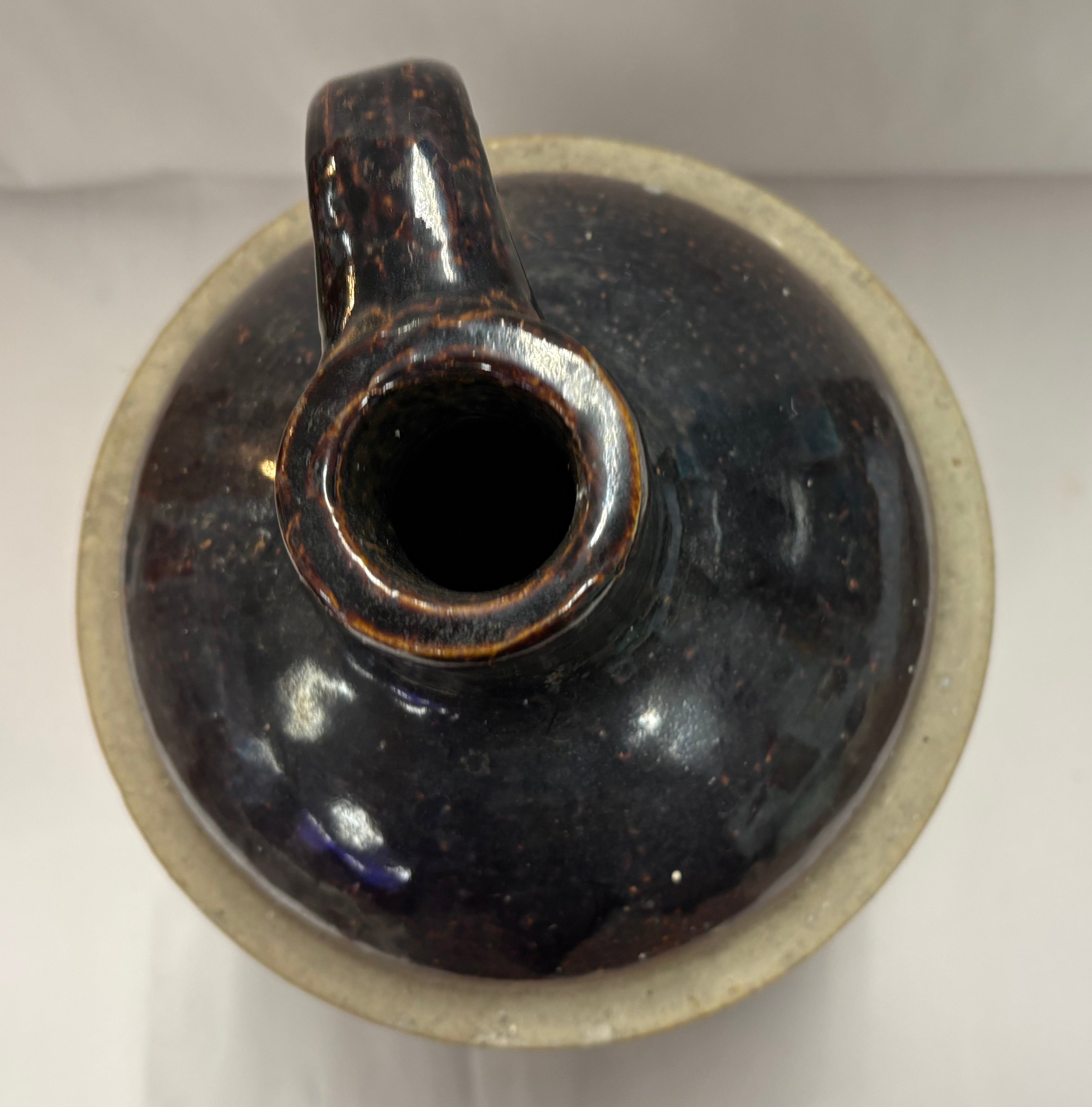 Vintage Whiskey Stoneware Brown and White Jug