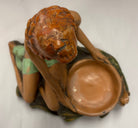Chalkware semi nude woman trinket holder
