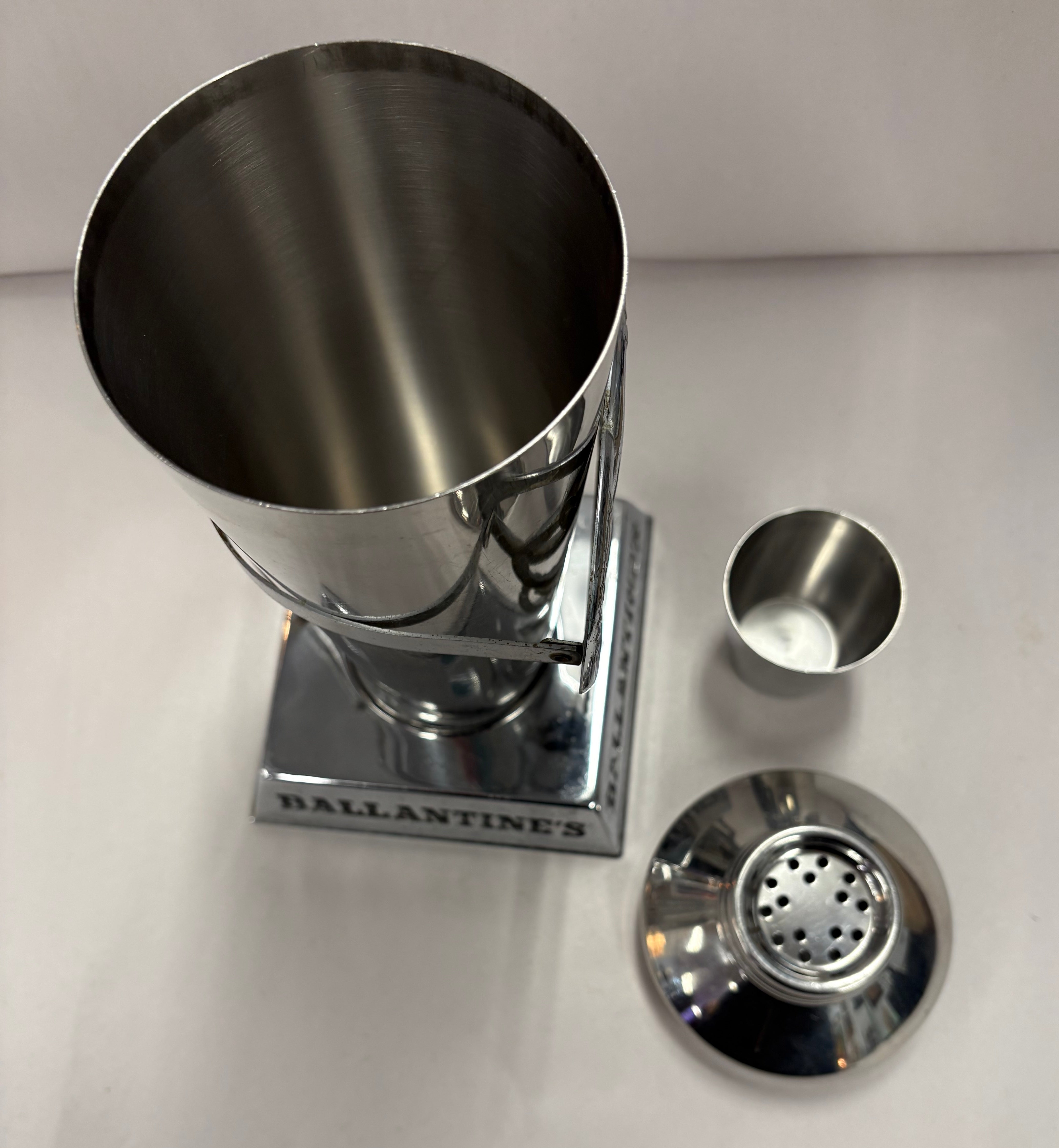Vintage Ballantine's Crome Martini Shaker