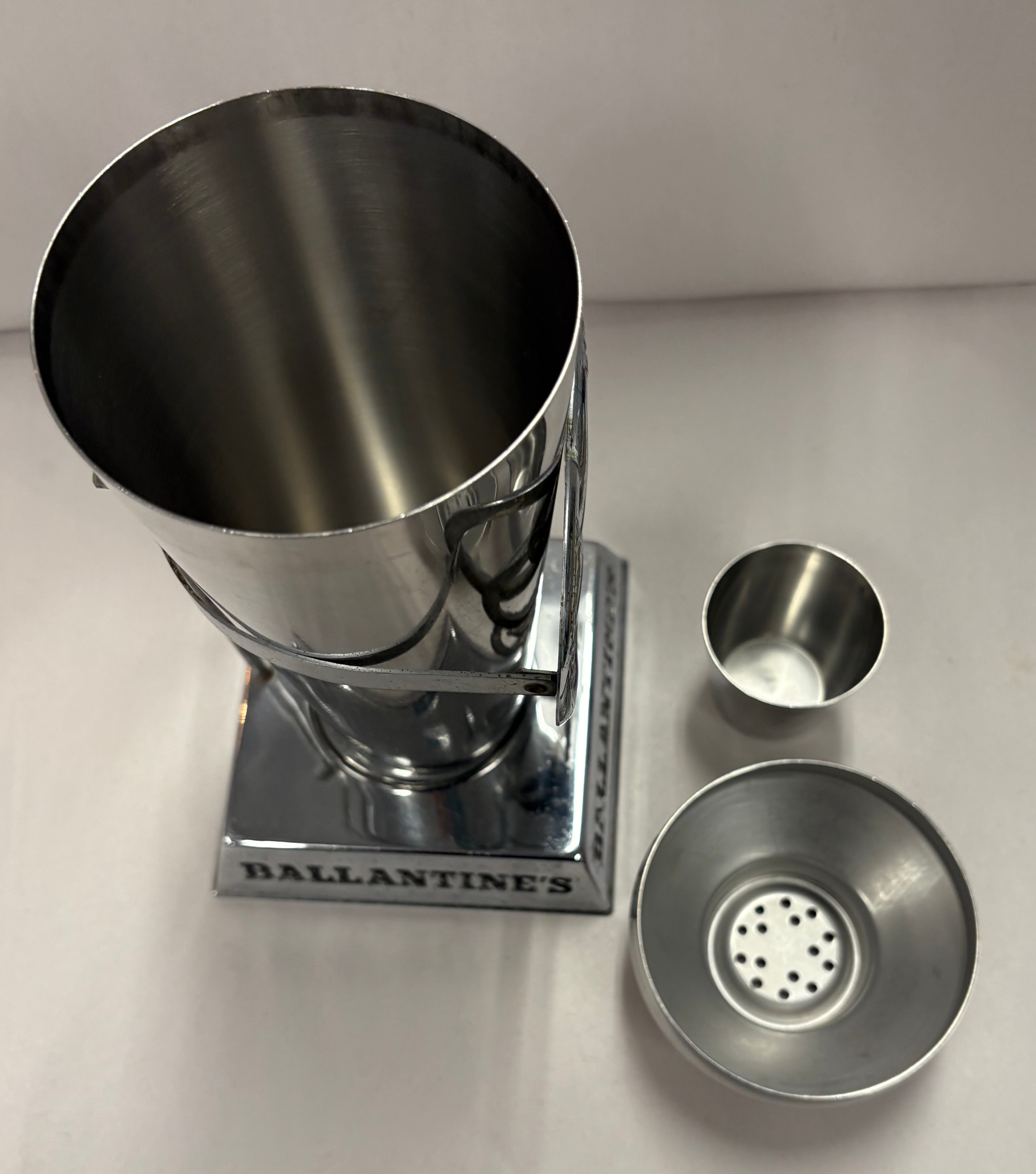 Vintage Ballantine's Crome Martini Shaker