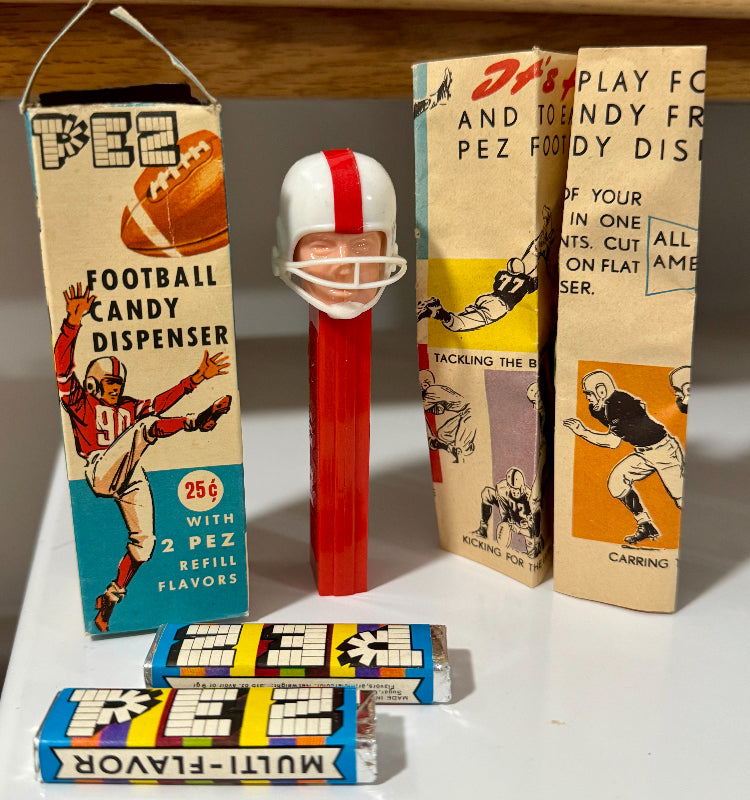 pez candy, pez dispenser, collectible, football player