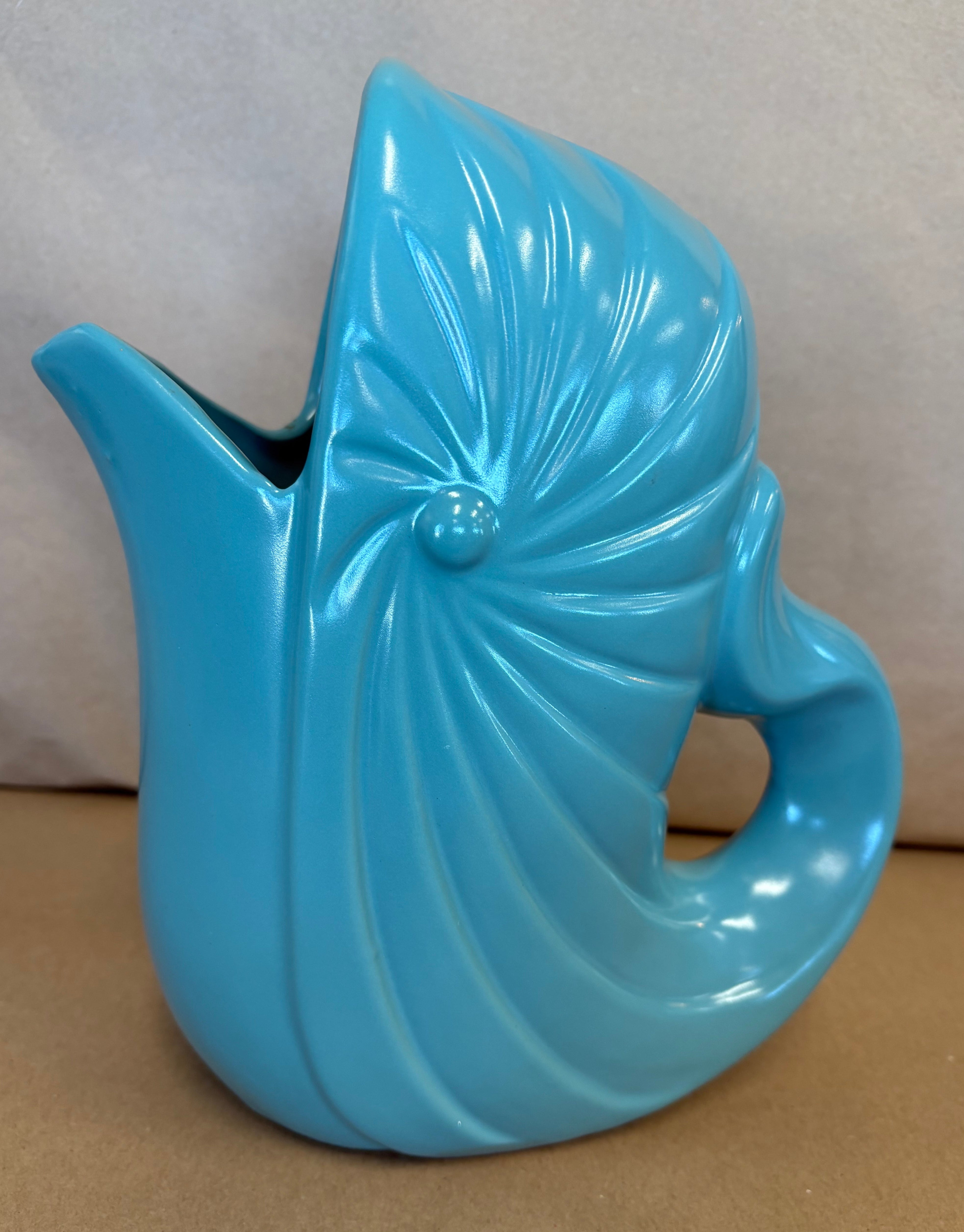 tourquoise ceramic whale gorgle pitcher