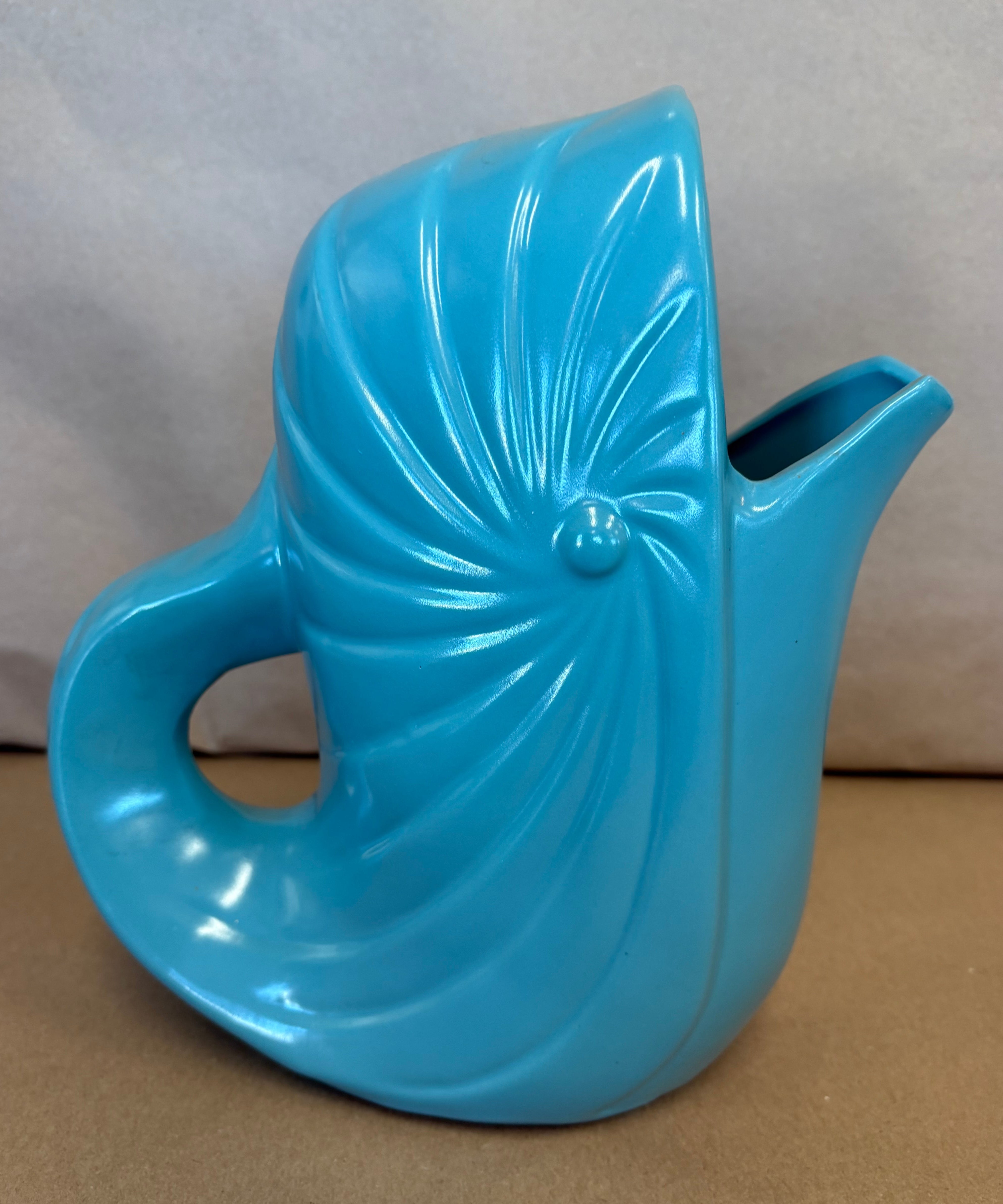 tourquoise ceramic whale gorgle pitcher
