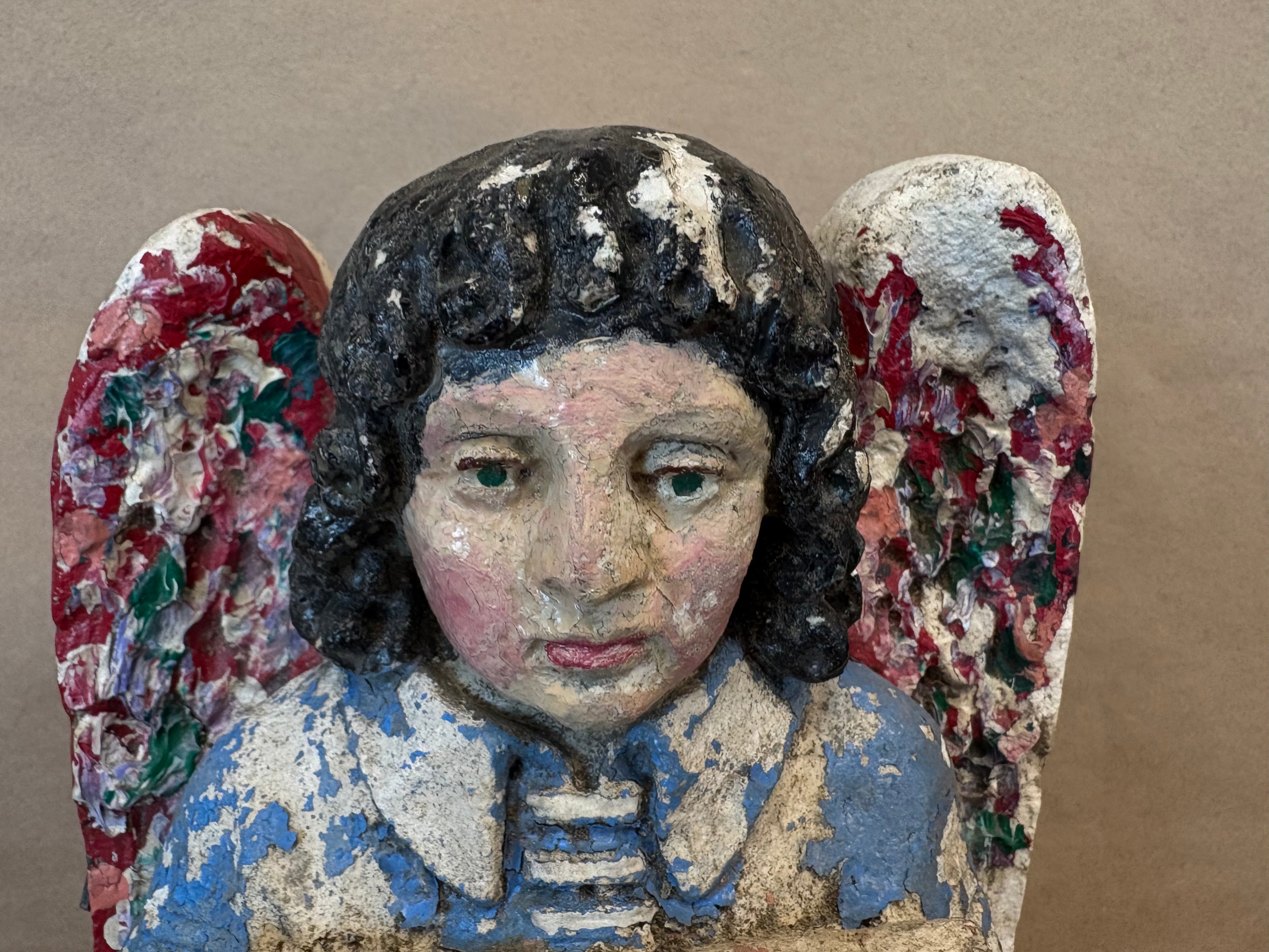 Vintage Cement Angel Statue