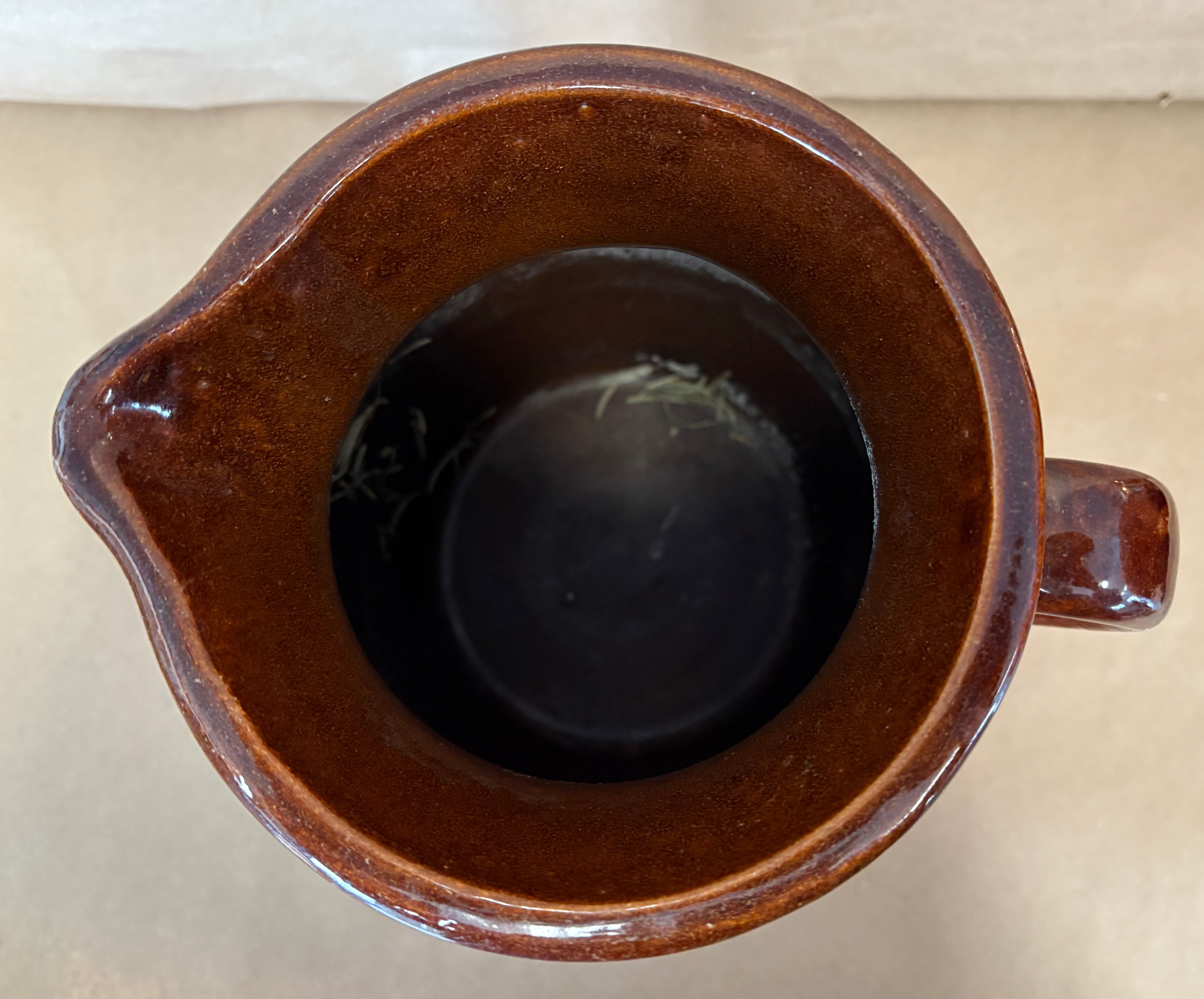 Antique two-tone stoneware Cider Pitcher