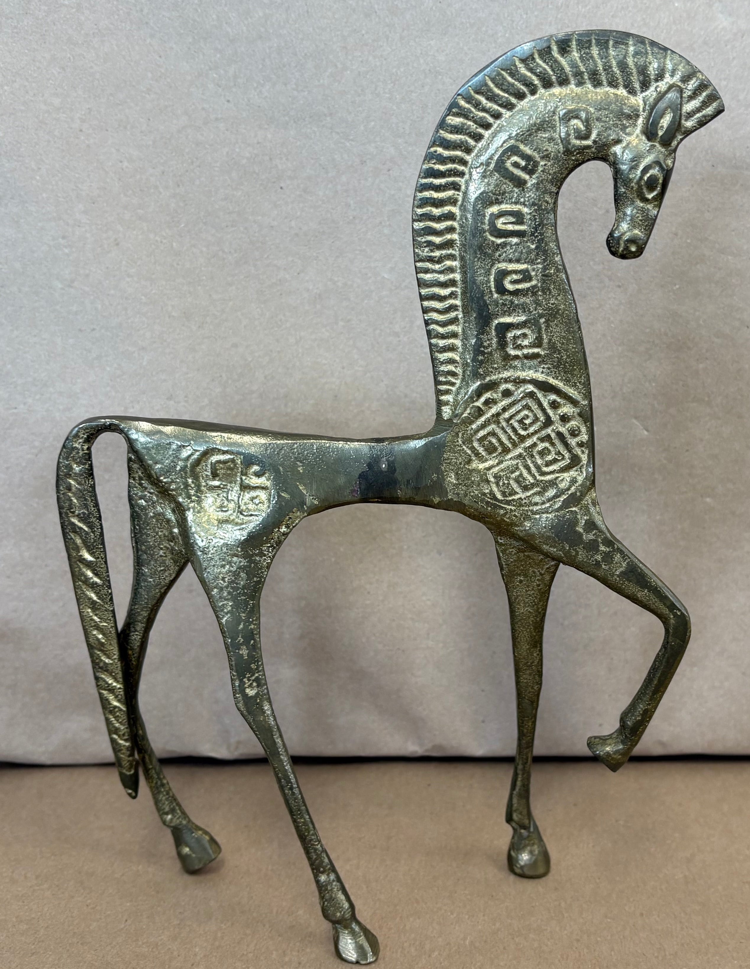 Vintage Bronze Etruscan Prancing Horse 