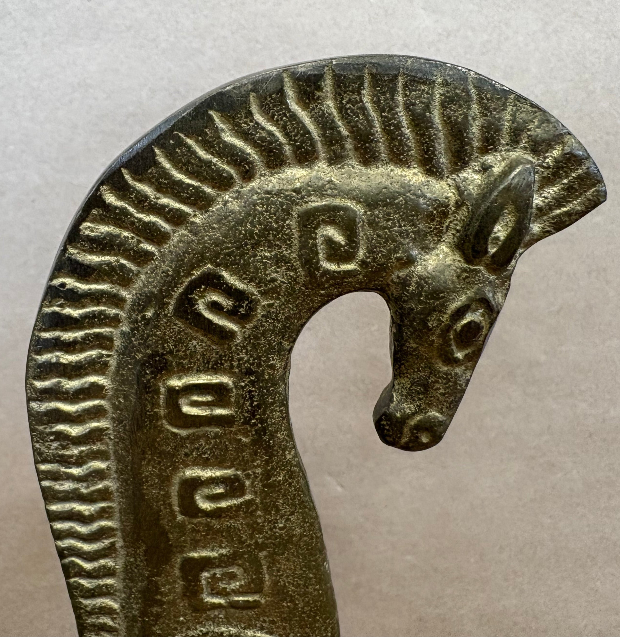 Vintage Bronze Etruscan Prancing Horse 