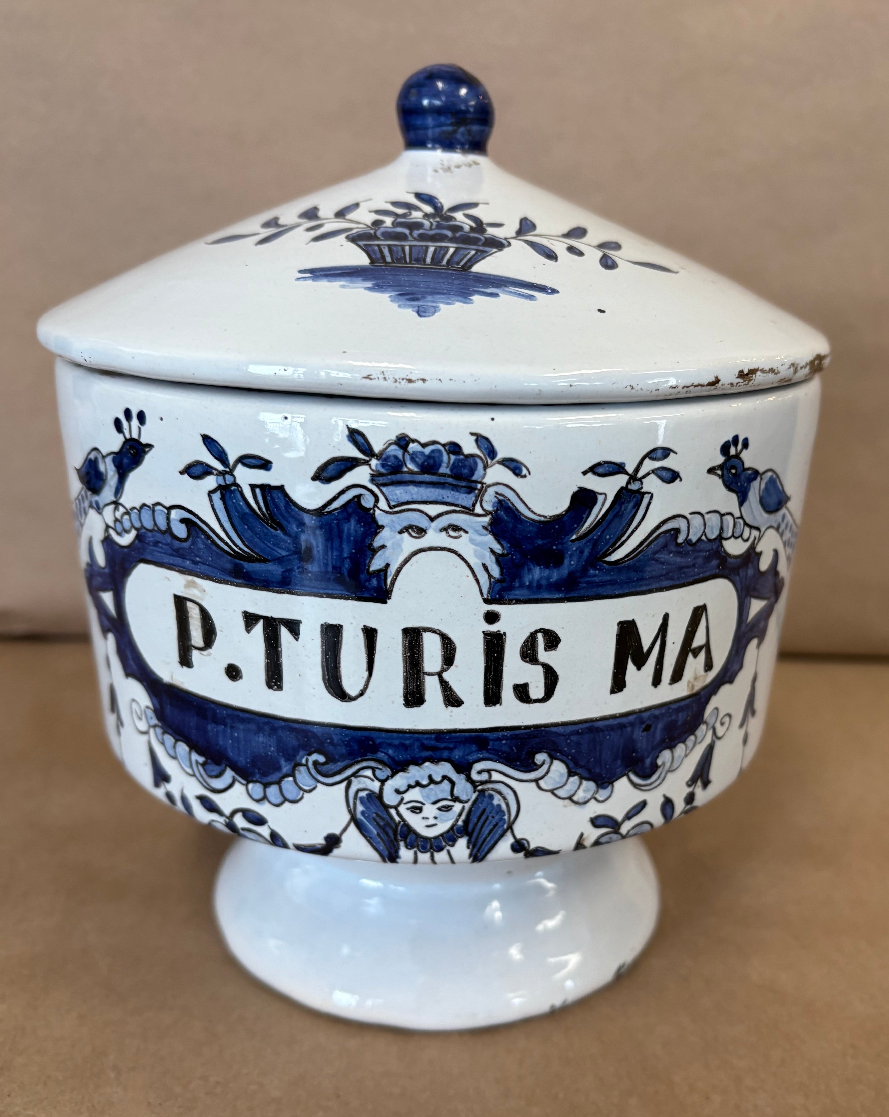 Early 19th century Italian Faience apothecary jar