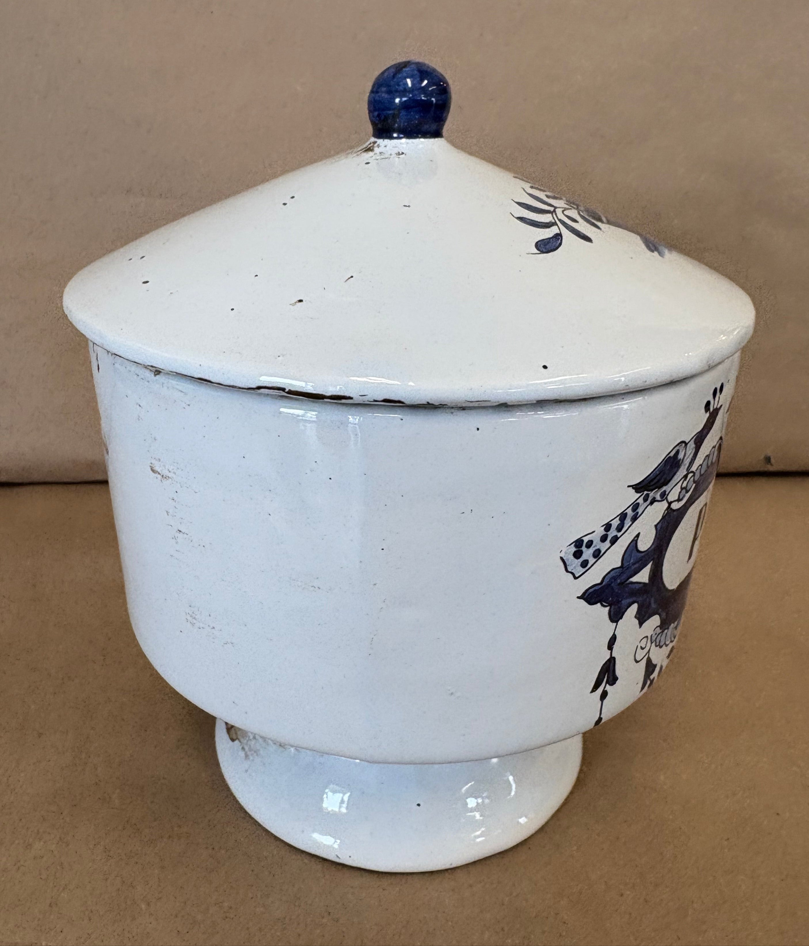 Early 19th century Italian Faience apothecary jar