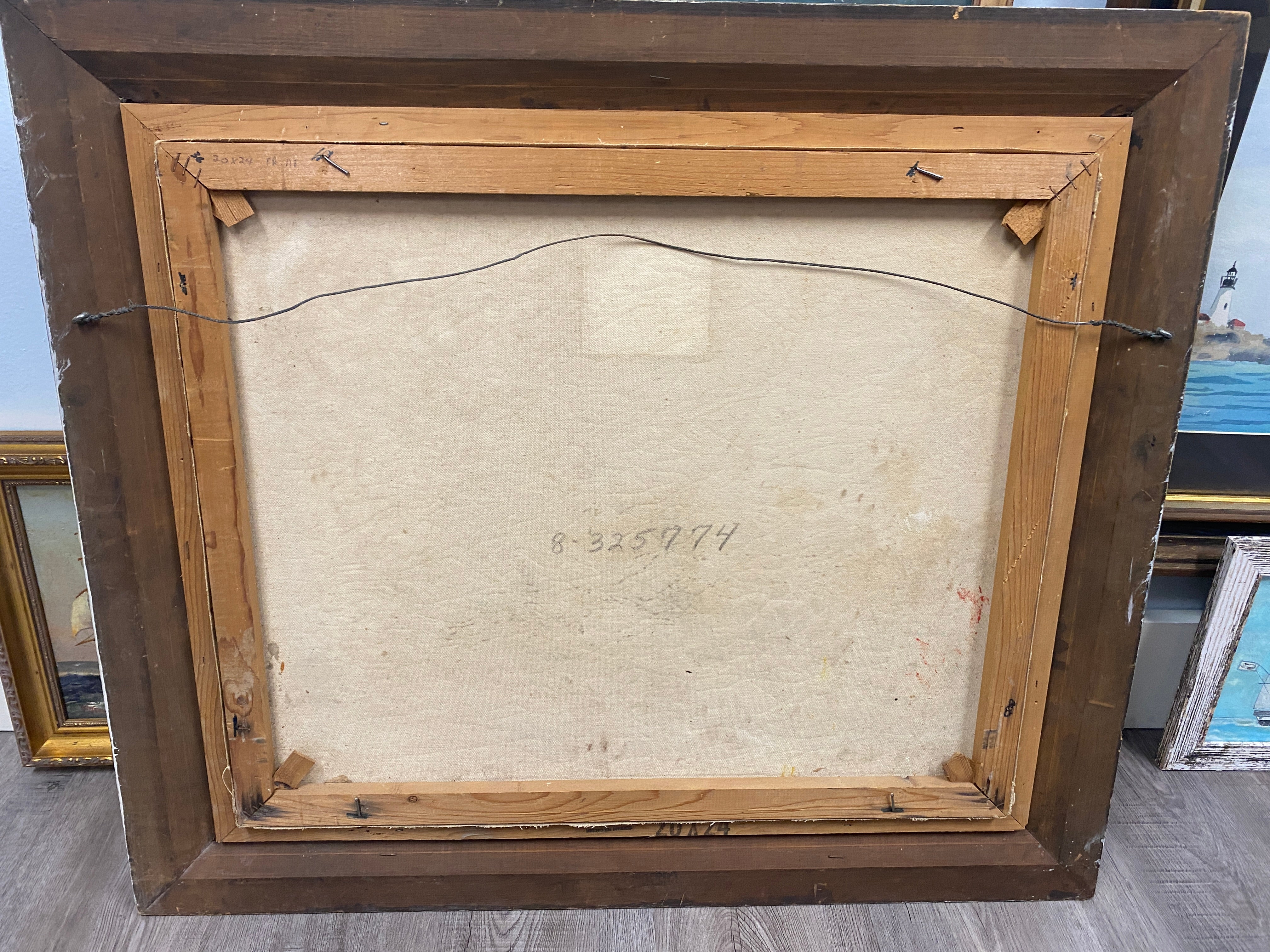 Nautical art, vintage oil painting, blue ocean, beach house, sailing